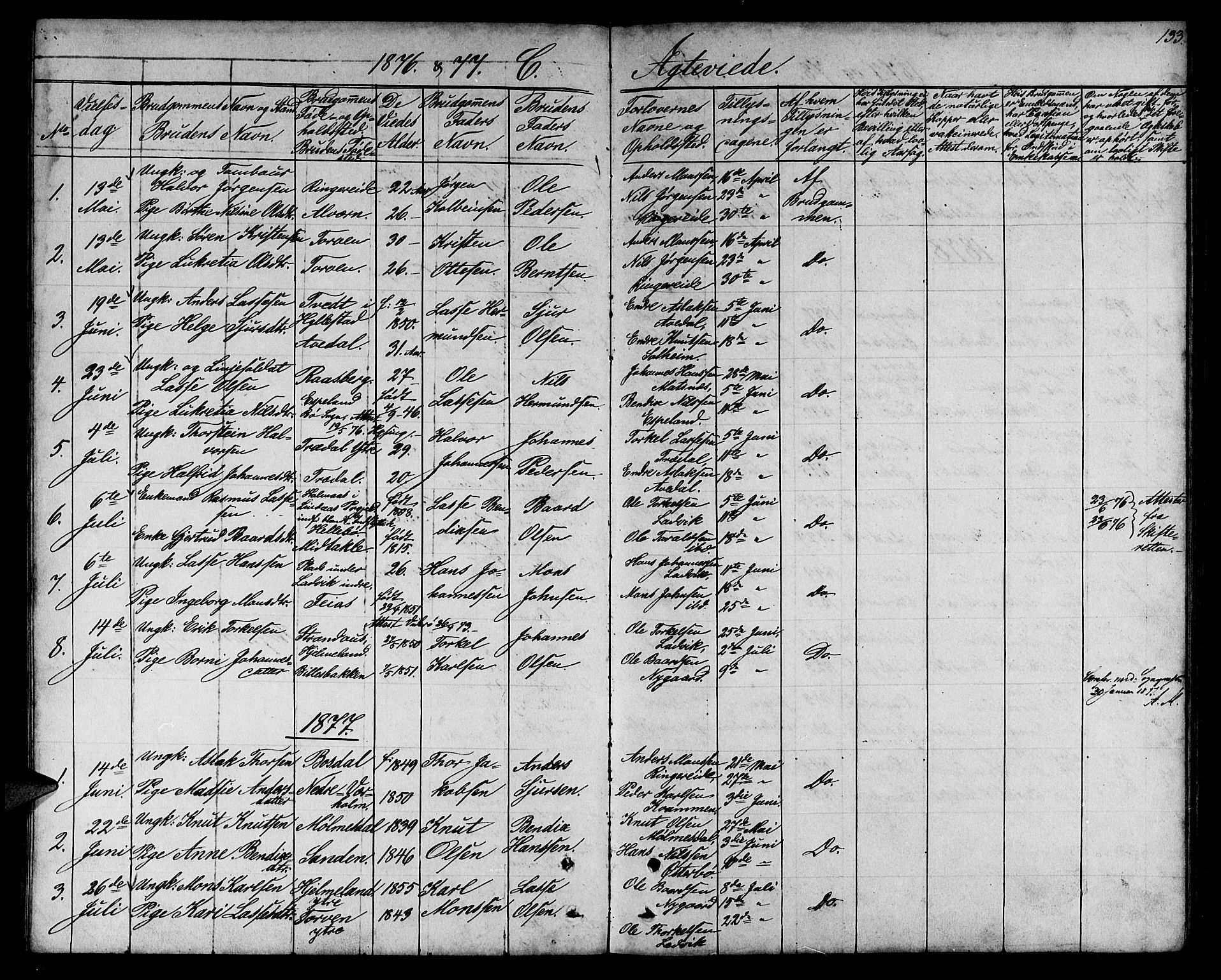 Lavik sokneprestembete, SAB/A-80901: Parish register (copy) no. A 1, 1854-1881, p. 133