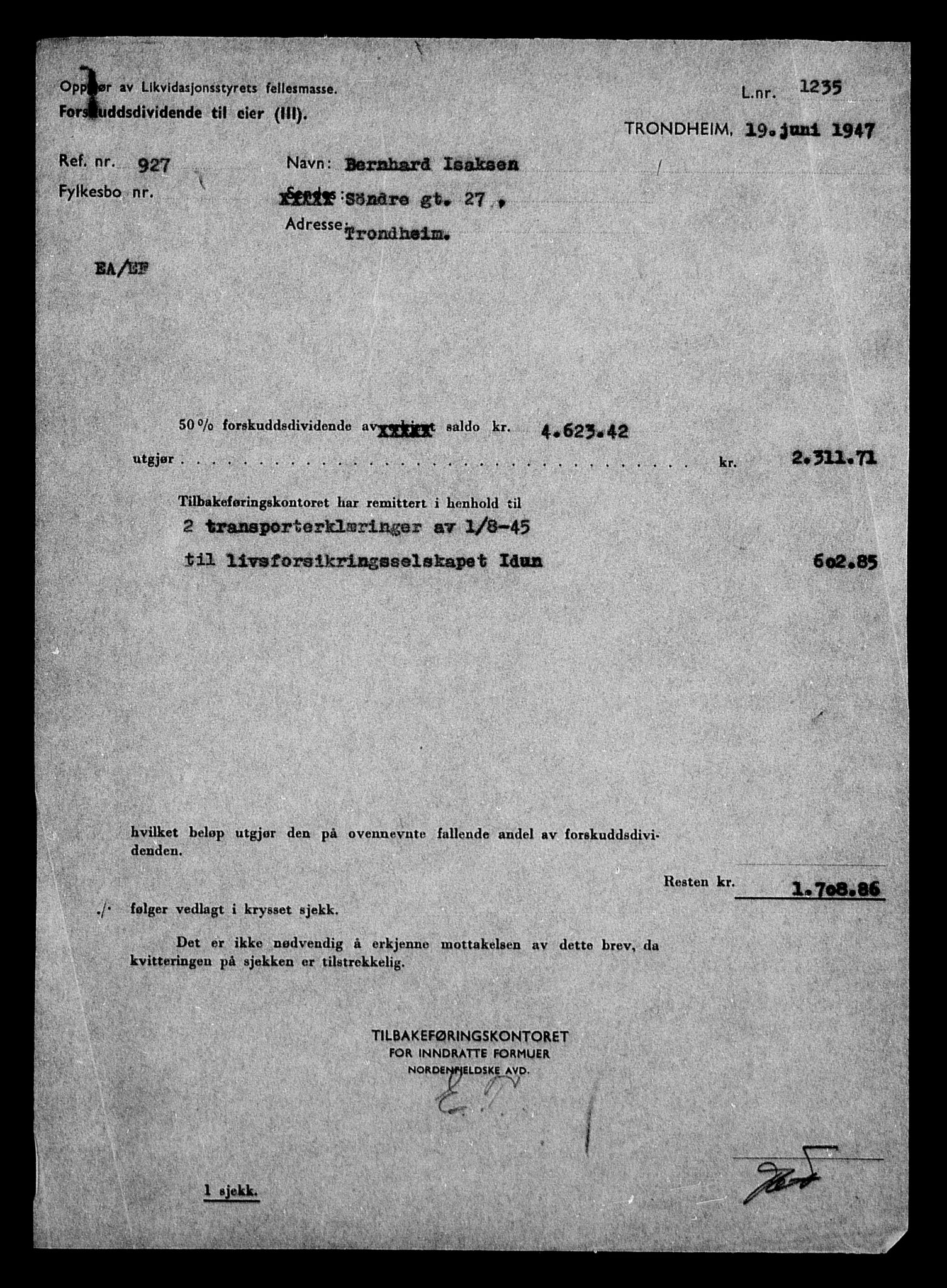 Justisdepartementet, Tilbakeføringskontoret for inndratte formuer, AV/RA-S-1564/H/Hc/Hca/L0896: --, 1945-1947, p. 348