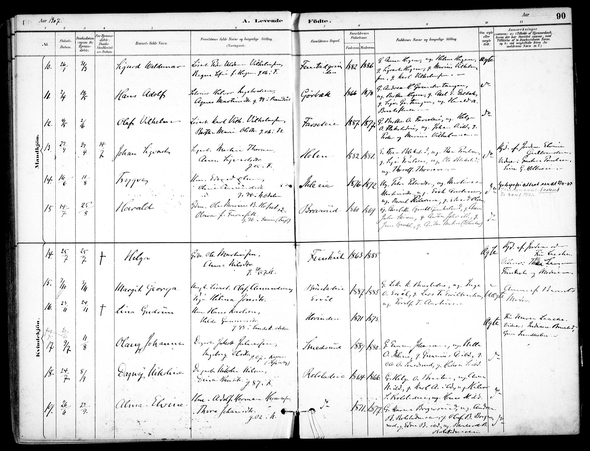 Nes prestekontor Kirkebøker, AV/SAO-A-10410/F/Fb/L0002: Parish register (official) no. II 2, 1883-1918, p. 90