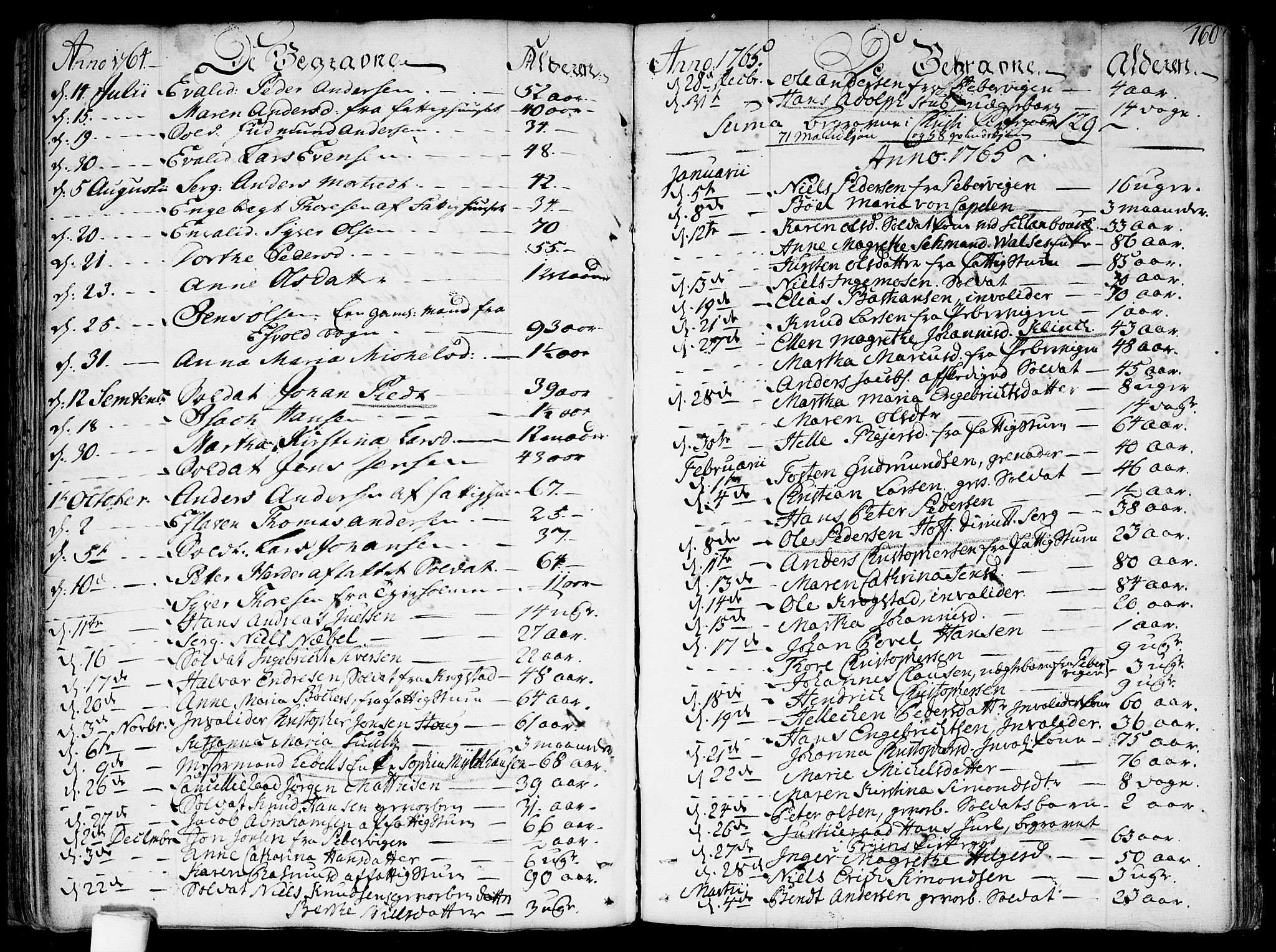 Garnisonsmenigheten Kirkebøker, SAO/A-10846/F/Fa/L0002: Parish register (official) no. 2, 1757-1776, p. 160