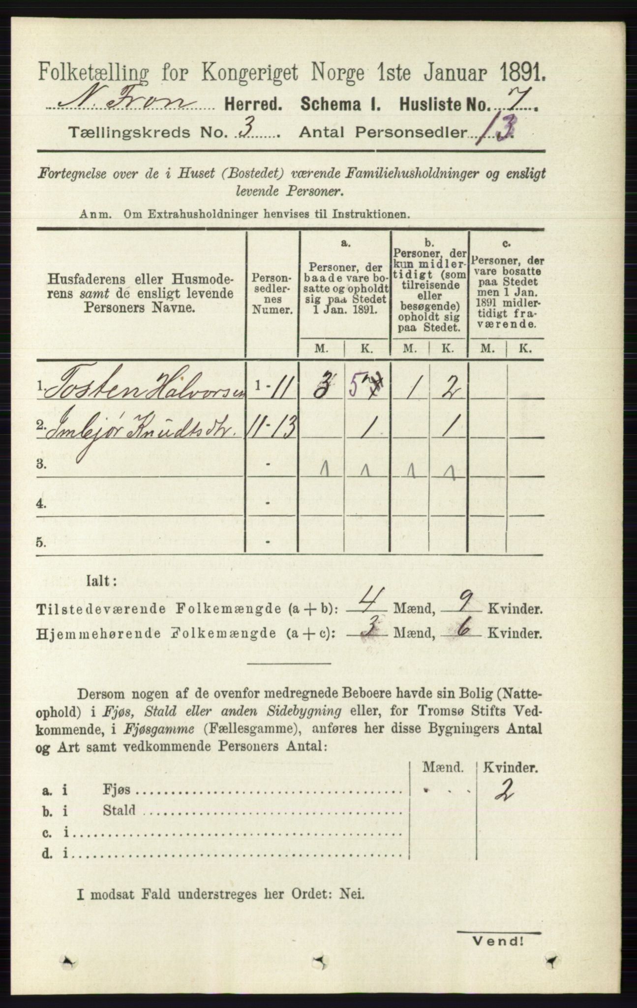 RA, 1891 census for 0518 Nord-Fron, 1891, p. 763