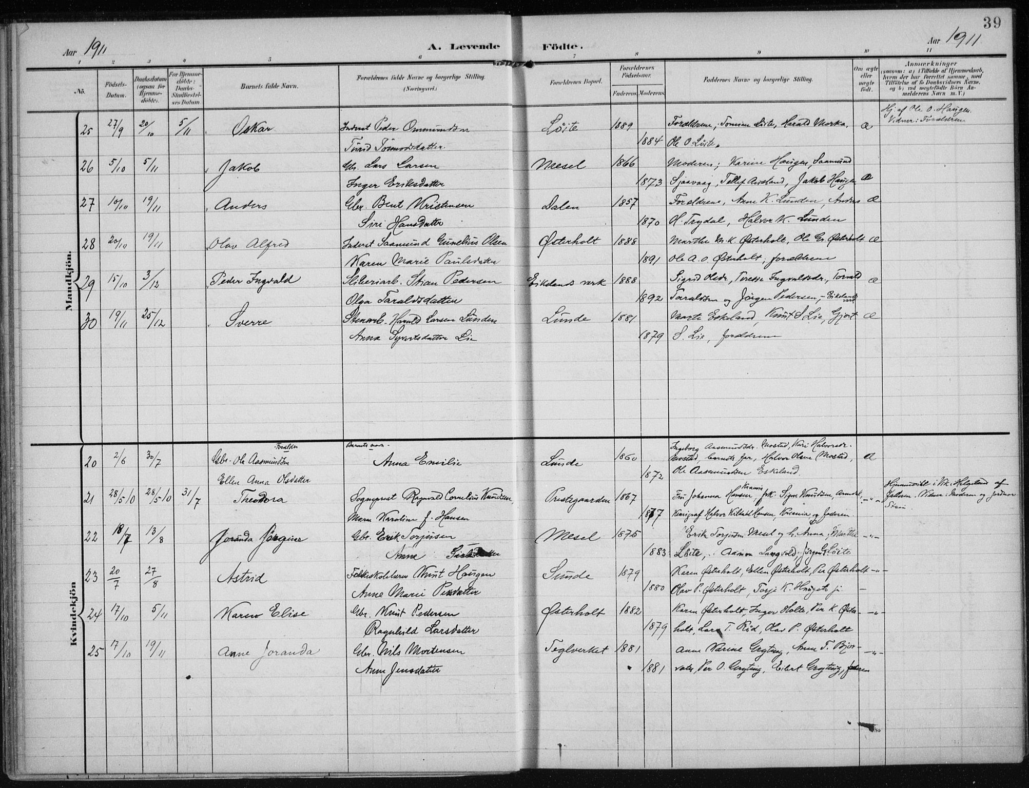 Gjerstad sokneprestkontor, AV/SAK-1111-0014/F/Fa/Faa/L0011: Parish register (official) no. A 11, 1903-1914, p. 39