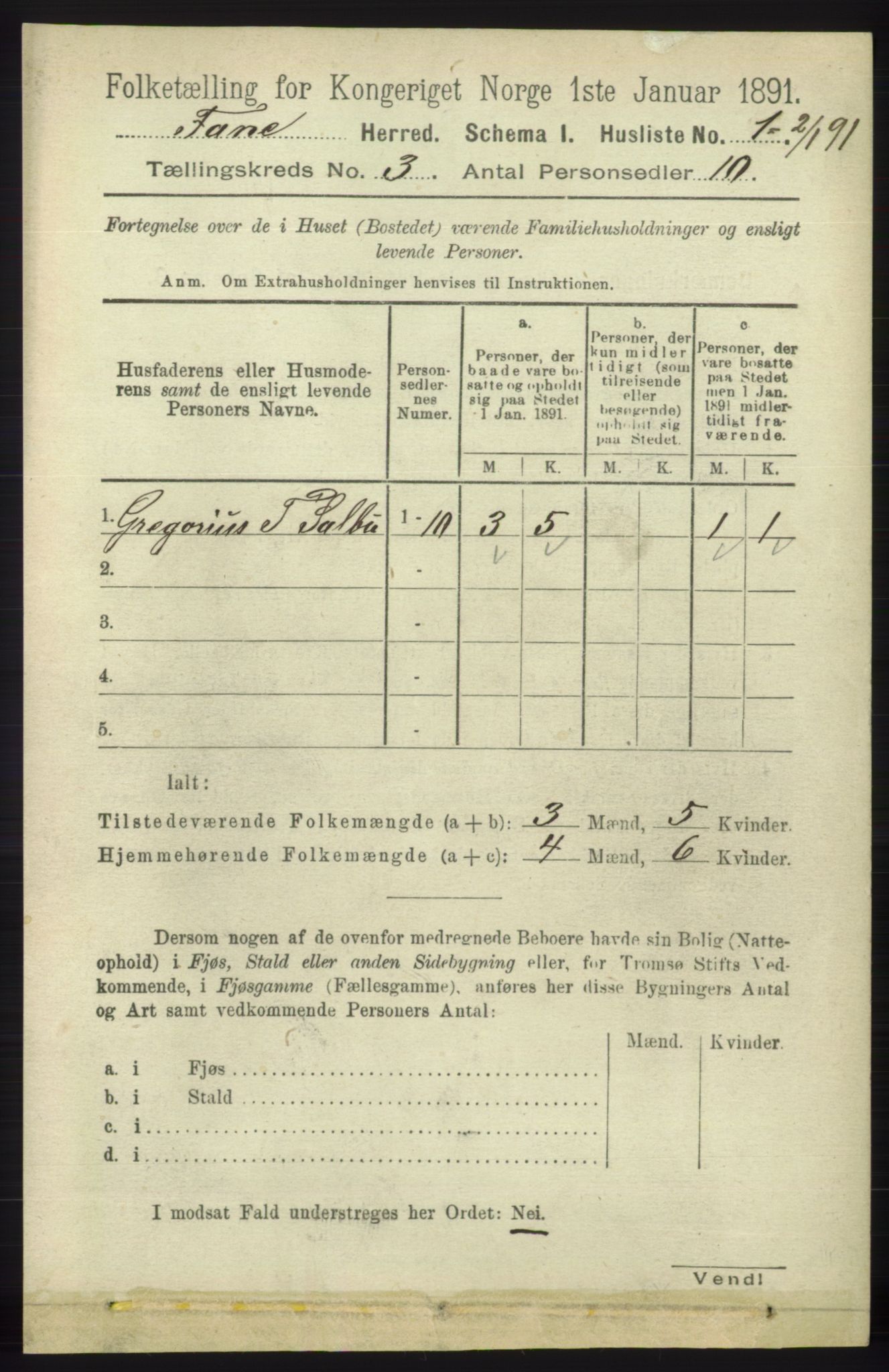 RA, 1891 census for 1249 Fana, 1891, p. 795