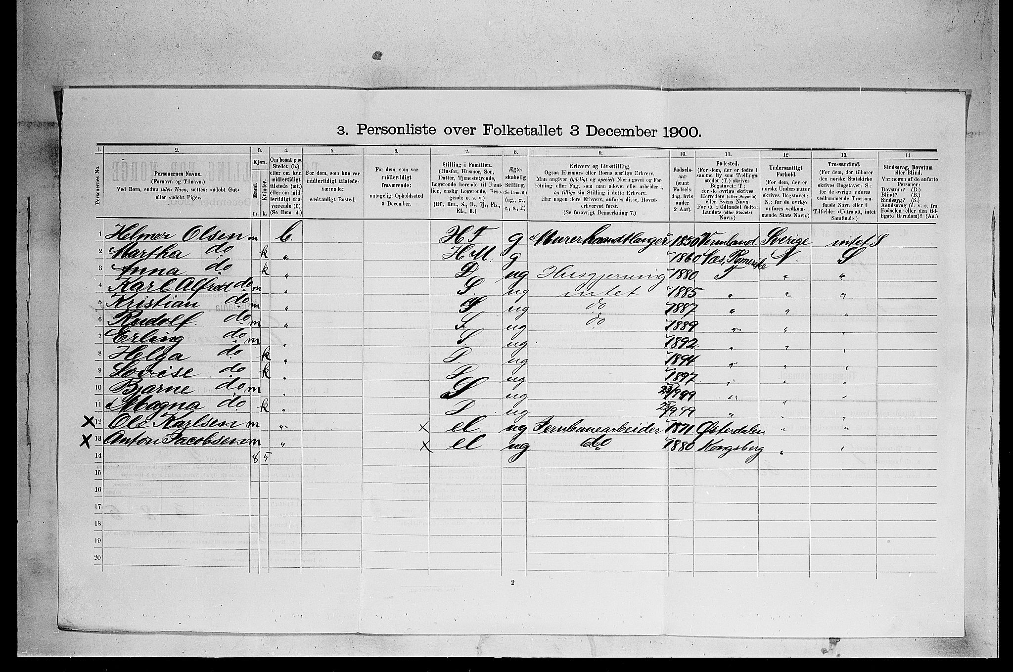 SAO, 1900 census for Kristiania, 1900, p. 20188