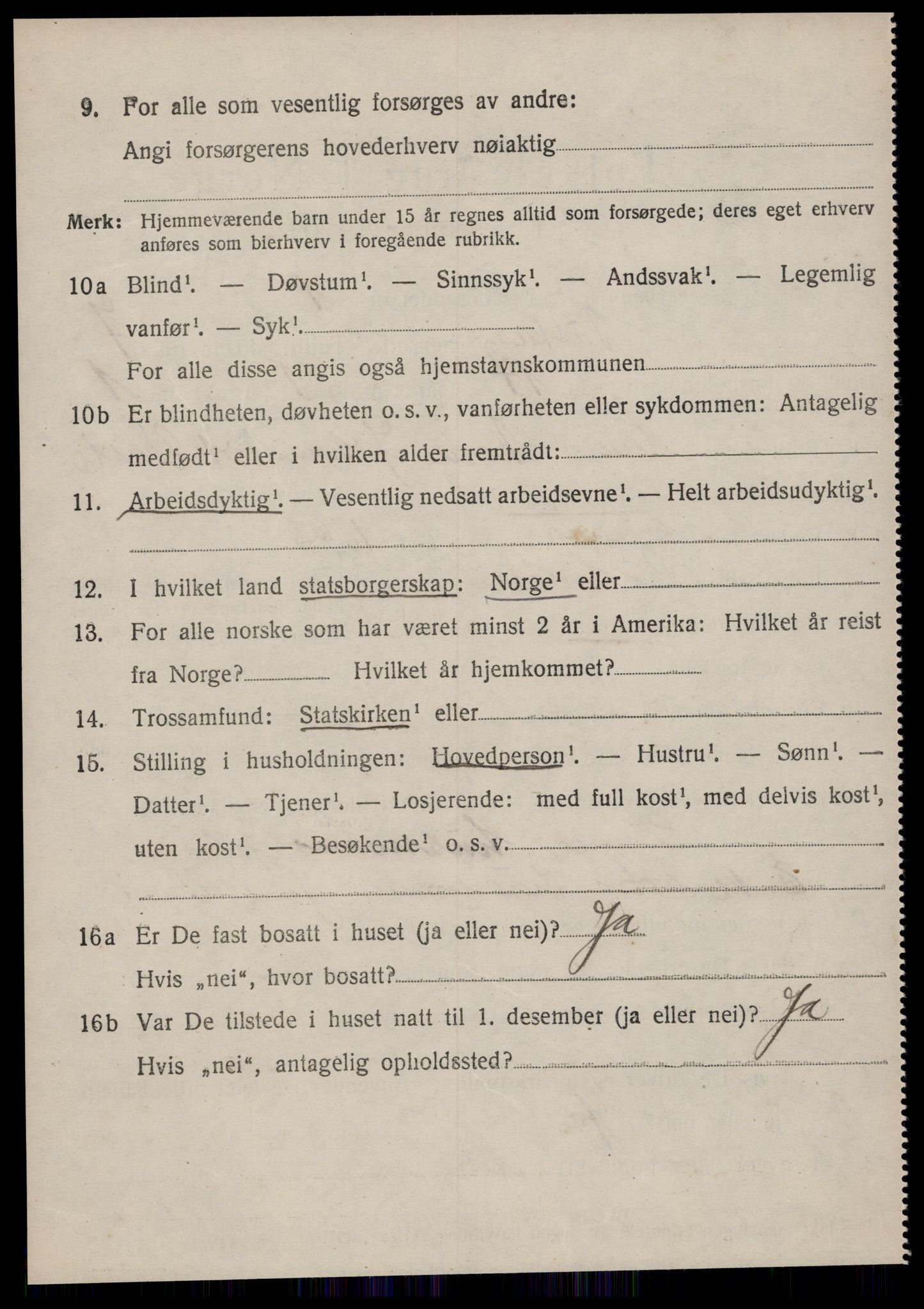 SAT, 1920 census for Tustna, 1920, p. 3256