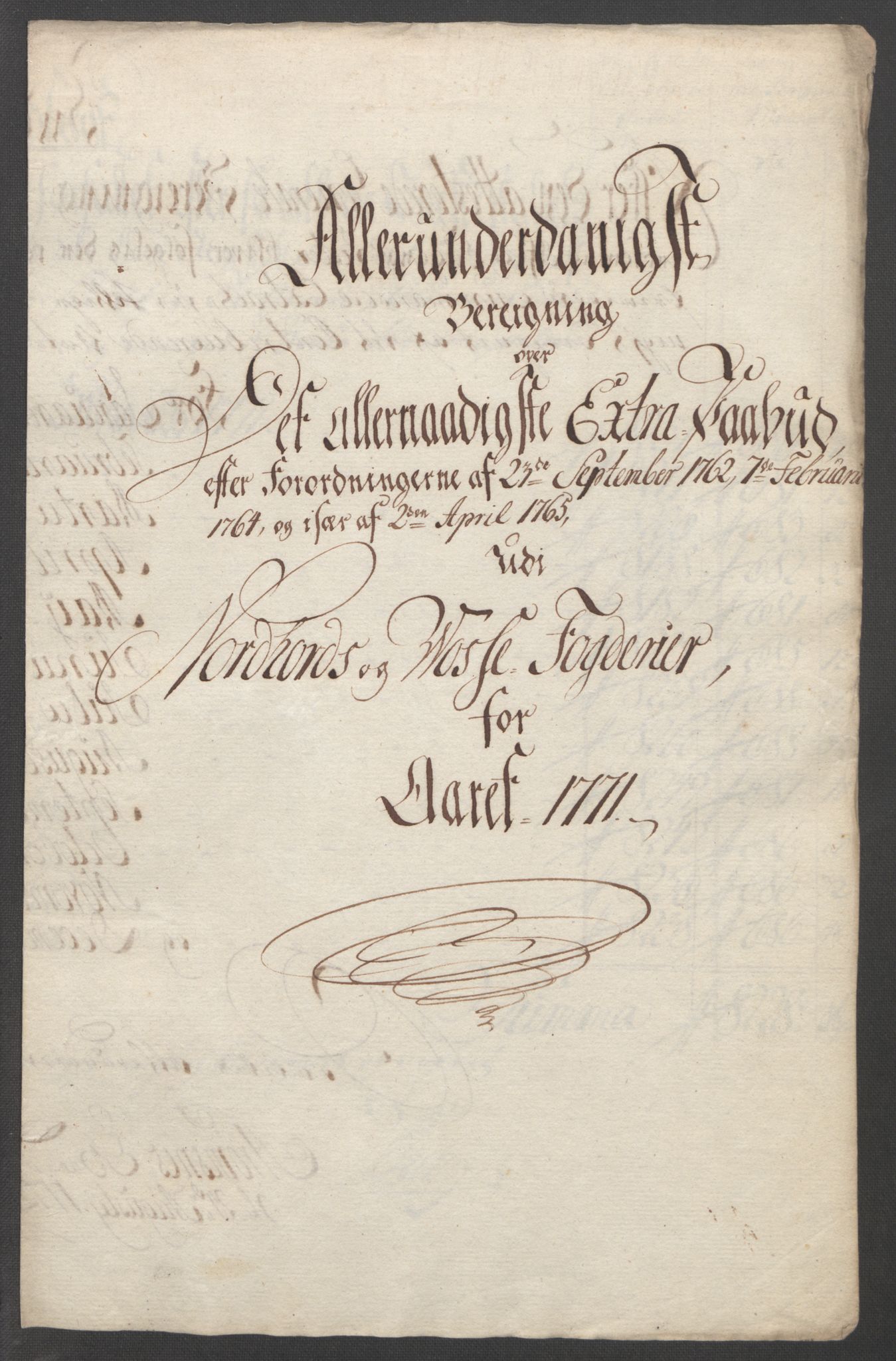 Rentekammeret inntil 1814, Reviderte regnskaper, Fogderegnskap, RA/EA-4092/R51/L3303: Ekstraskatten Nordhordland og Voss, 1762-1772, p. 595