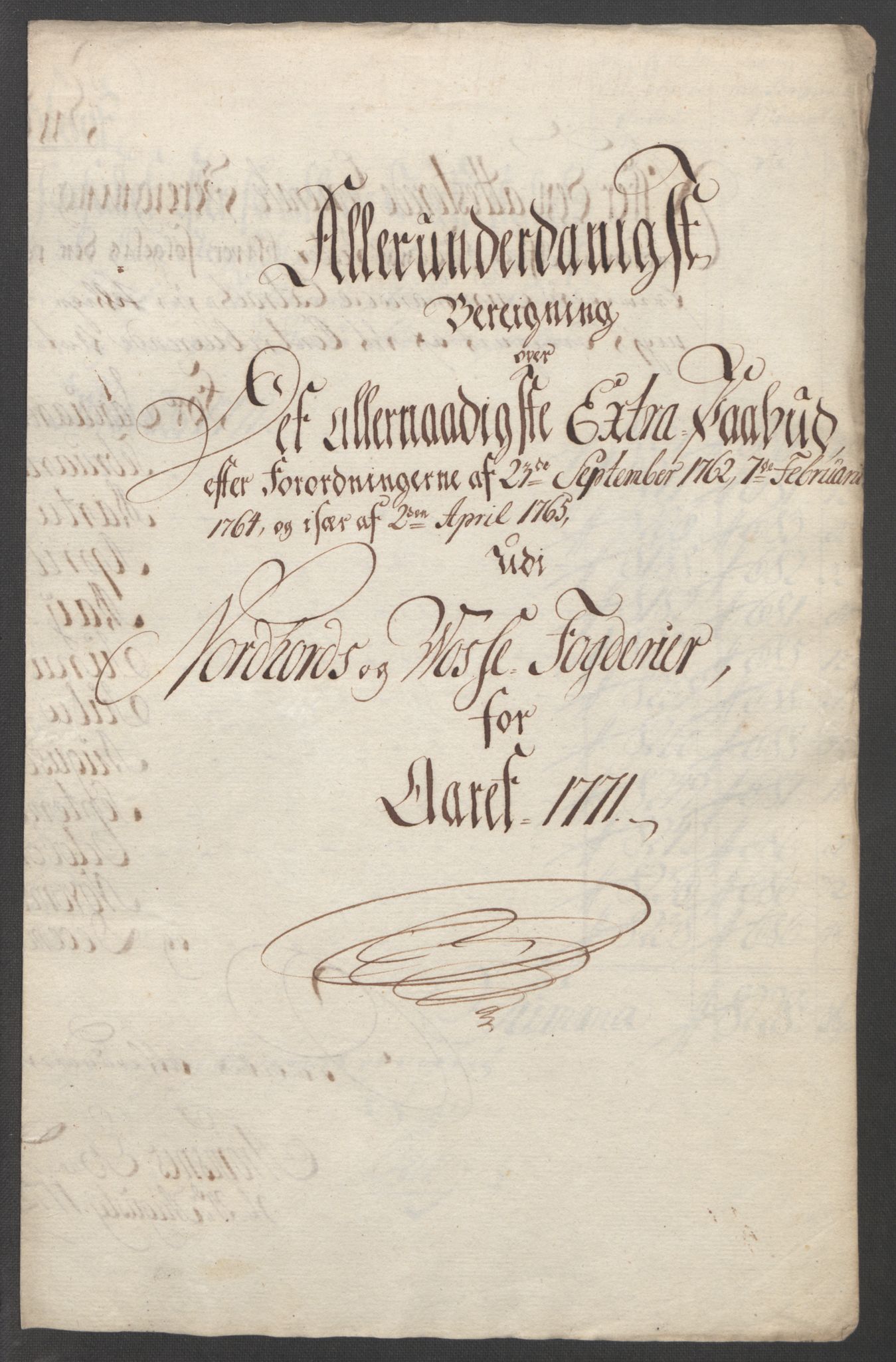Rentekammeret inntil 1814, Reviderte regnskaper, Fogderegnskap, AV/RA-EA-4092/R51/L3303: Ekstraskatten Nordhordland og Voss, 1762-1772, p. 595