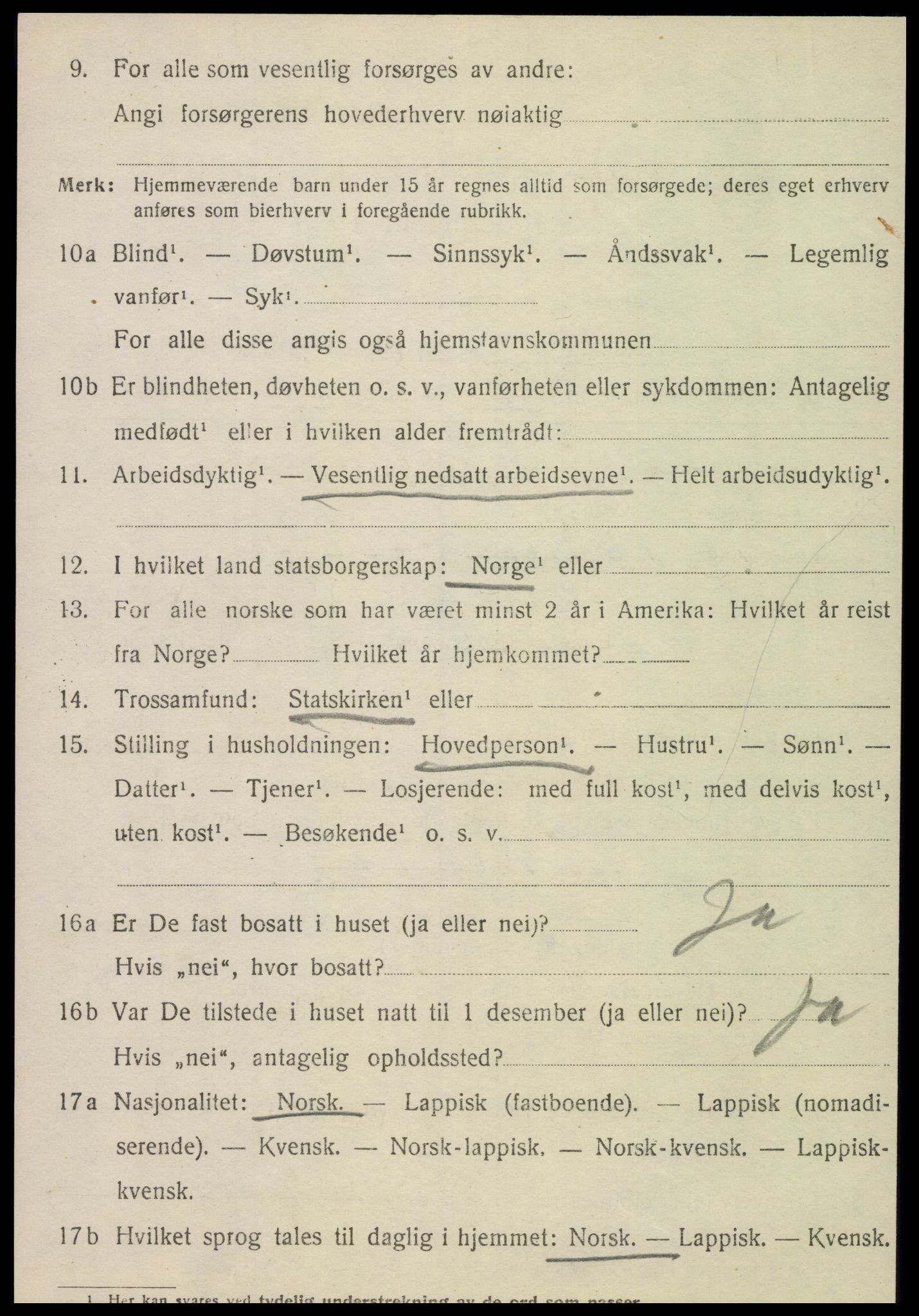 SAT, 1920 census for Meløy, 1920, p. 10046