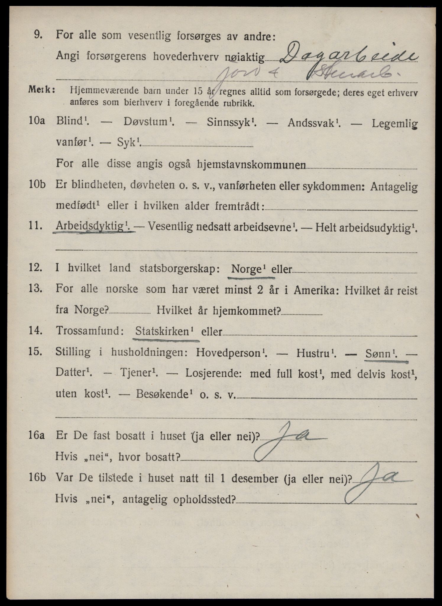 SAT, 1920 census for Borgund, 1920, p. 7589