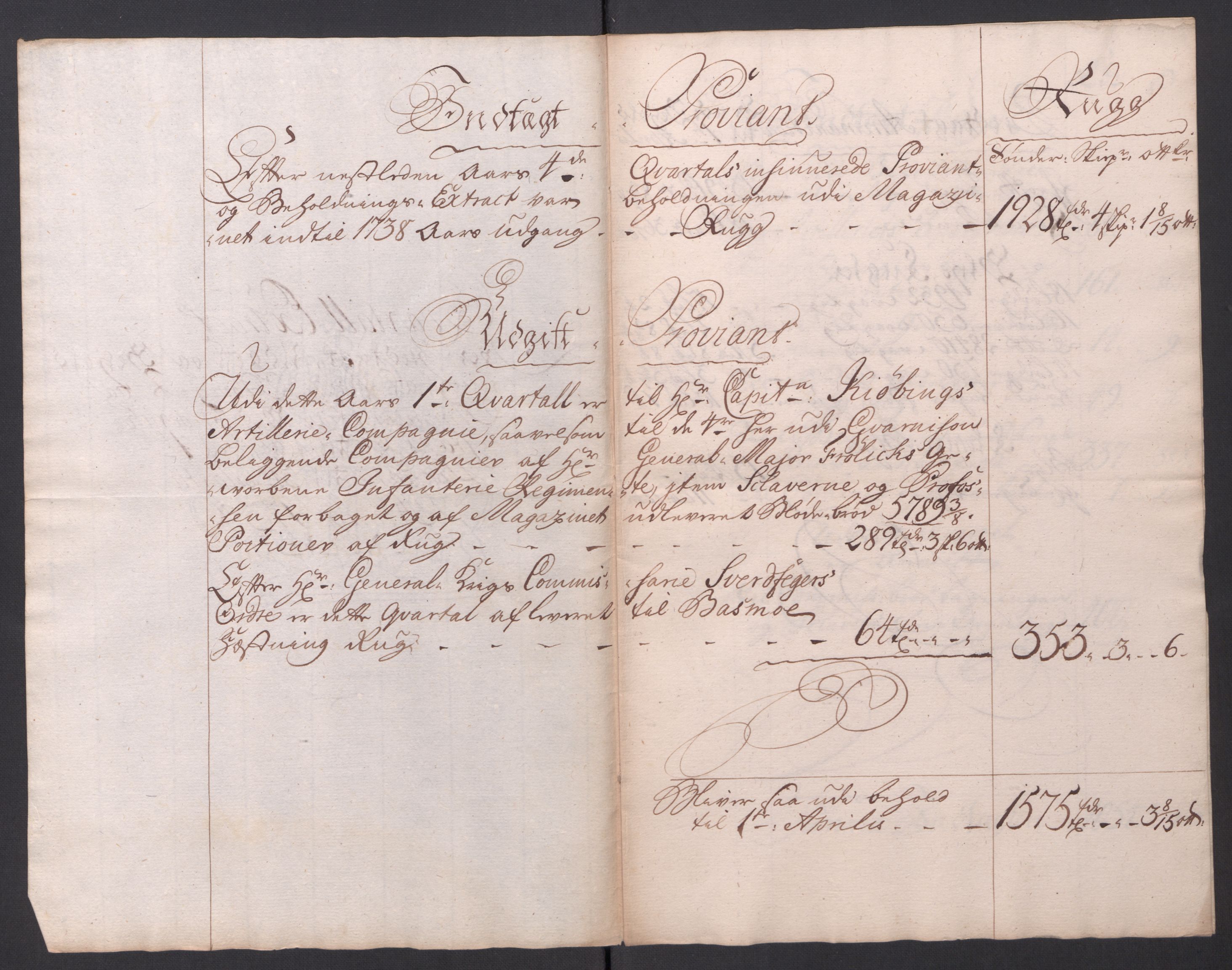 Kommanderende general (KG I) med Det norske krigsdirektorium, AV/RA-EA-5419/D/L0154: Fredriksten festning: Brev, inventarfortegnelser og regnskapsekstrakter, 1730-1739, p. 760