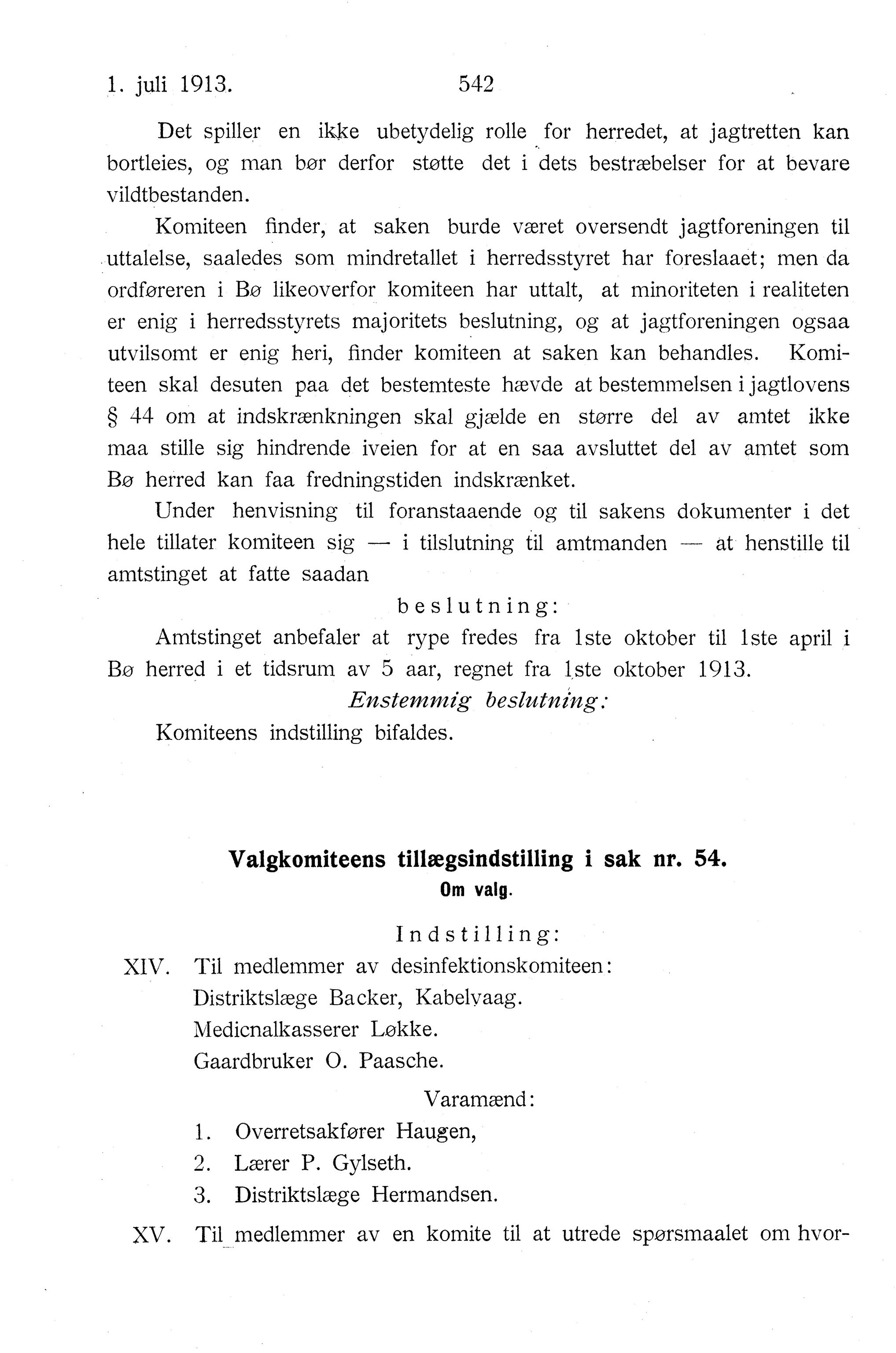 Nordland Fylkeskommune. Fylkestinget, AIN/NFK-17/176/A/Ac/L0036: Fylkestingsforhandlinger 1913, 1913