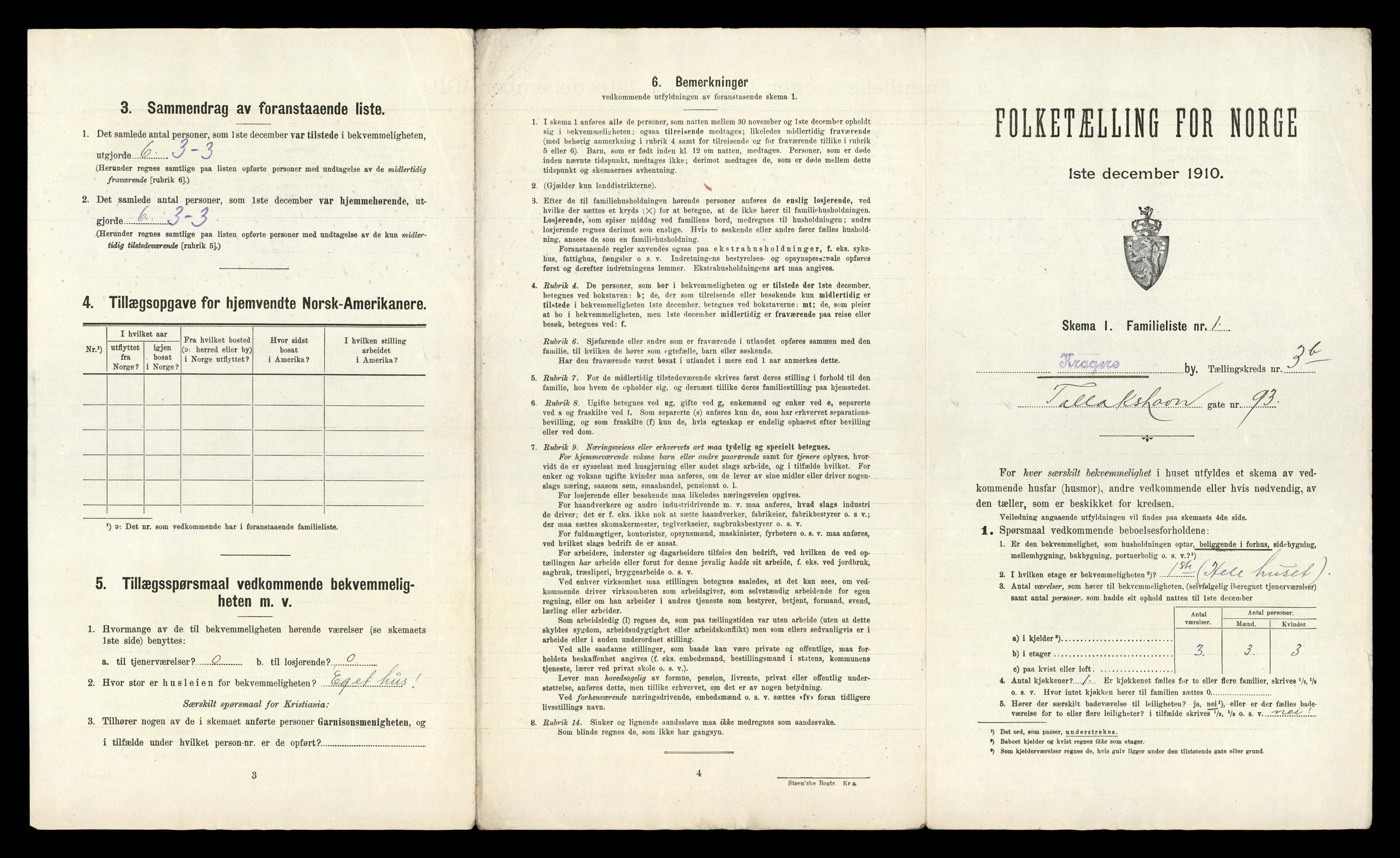 RA, 1910 census for Kragerø, 1910, p. 3500