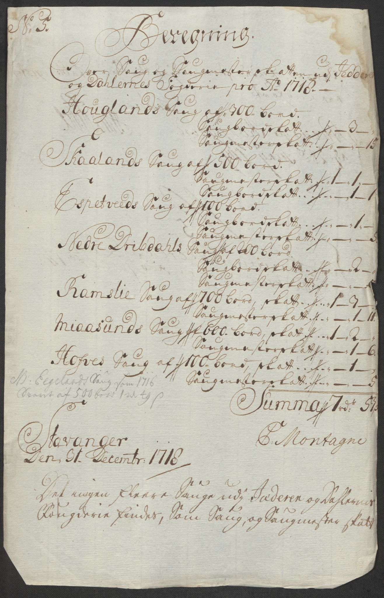 Rentekammeret inntil 1814, Reviderte regnskaper, Fogderegnskap, RA/EA-4092/R46/L2743: Fogderegnskap Jæren og Dalane, 1718, p. 34