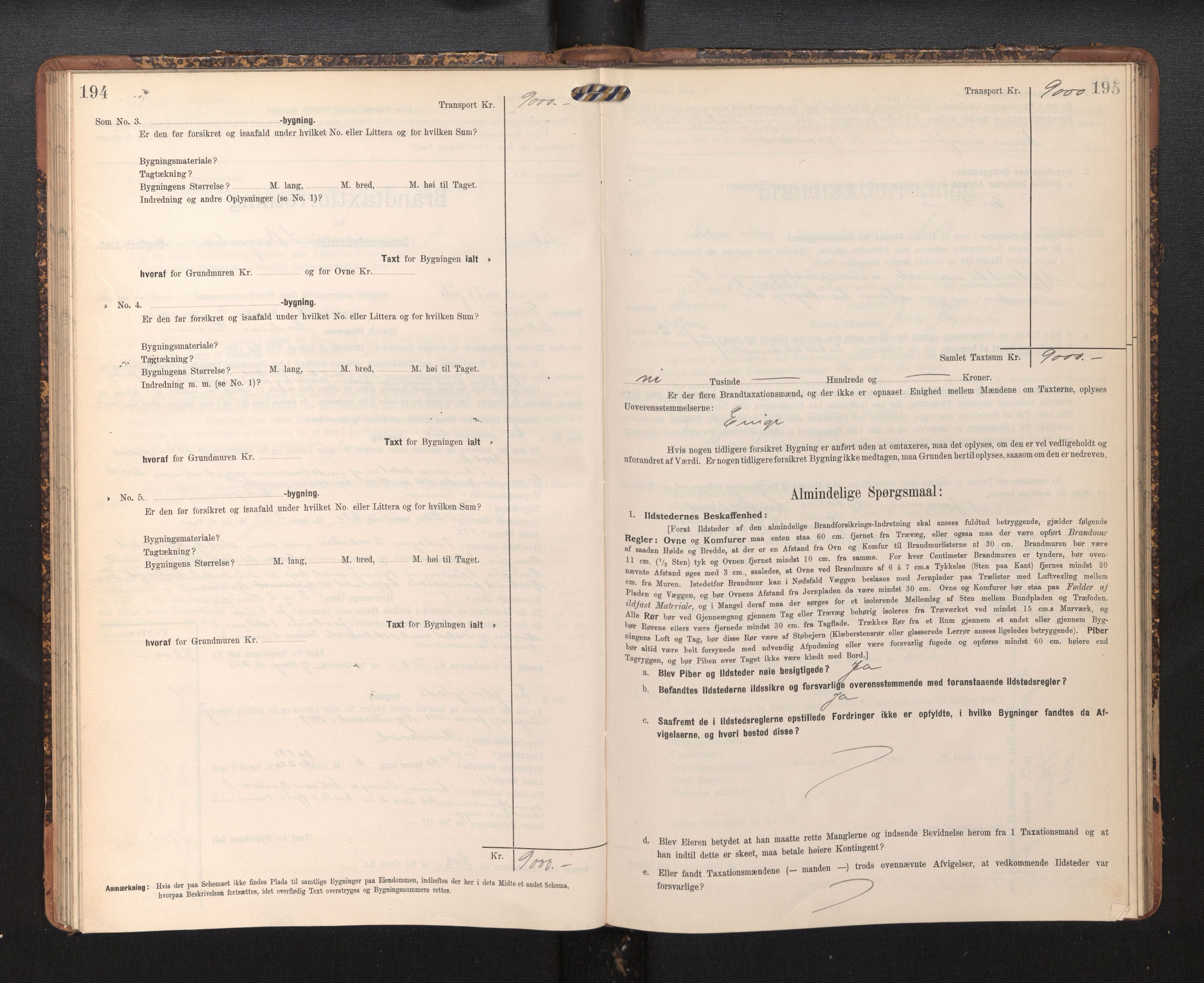 Lensmannen i Askøy, AV/SAB-A-31001/0012/L0005: Branntakstprotokoll, skjematakst, 1907-1915, p. 194-195