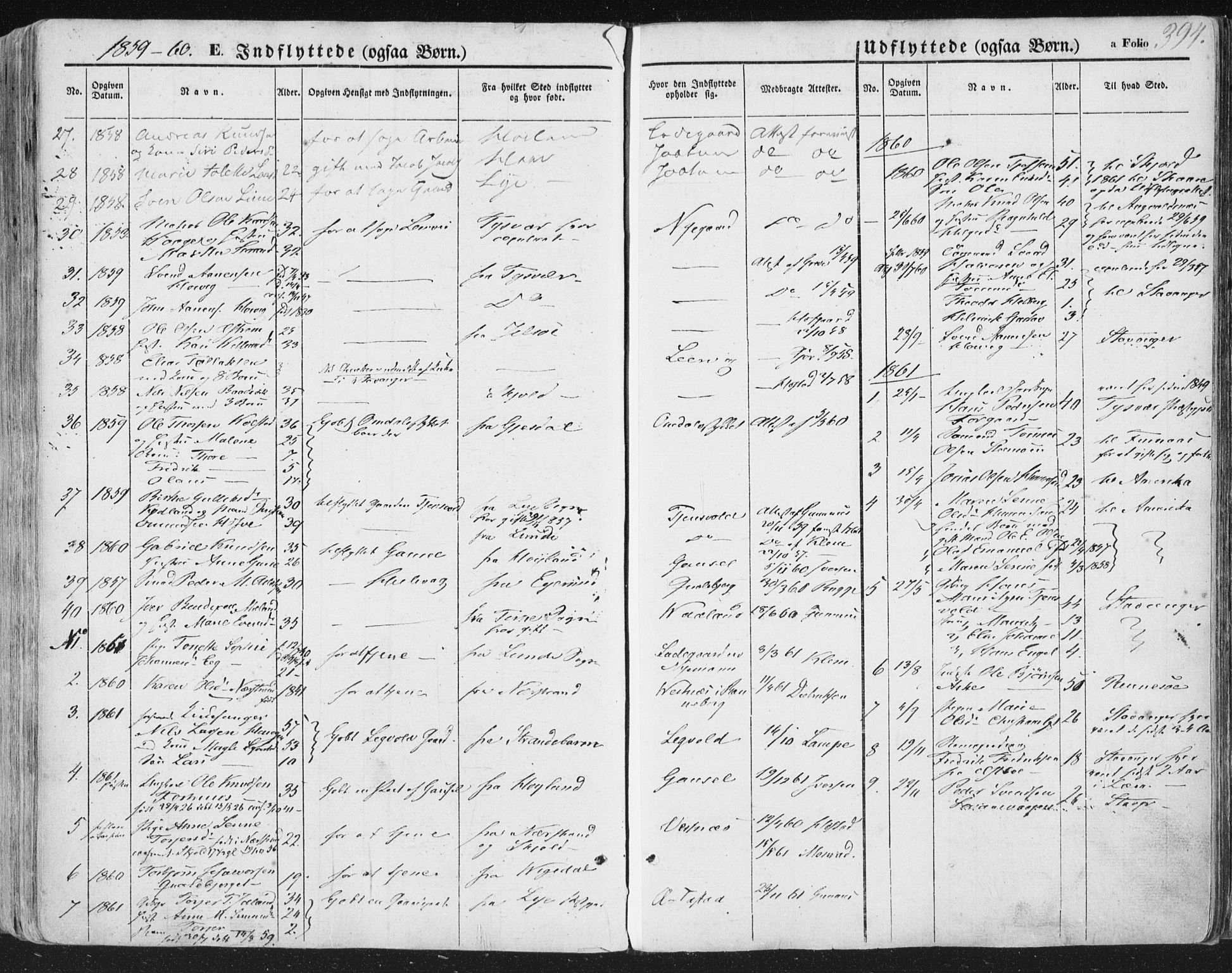 Hetland sokneprestkontor, AV/SAST-A-101826/30/30BA/L0002: Parish register (official) no. A 2, 1849-1869, p. 394