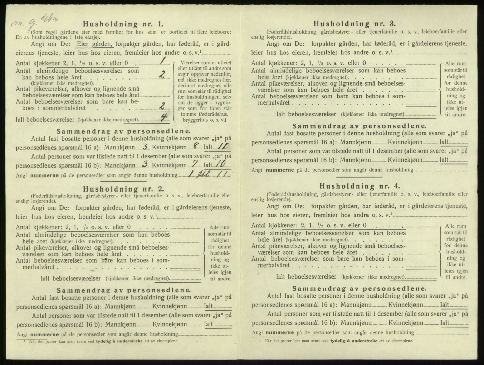 SAB, 1920 census for Brekke, 1920, p. 171