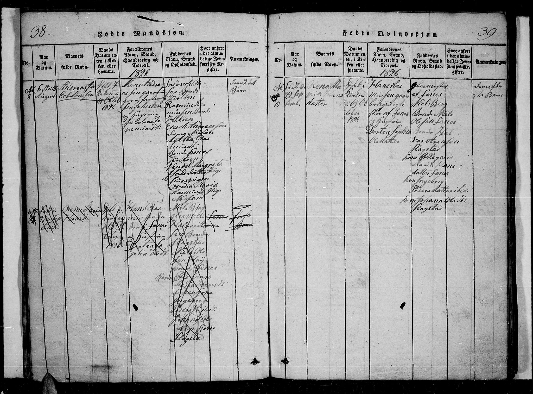 Trondenes sokneprestkontor, AV/SATØ-S-1319/H/Hb/L0004klokker: Parish register (copy) no. 4, 1821-1839, p. 38-39