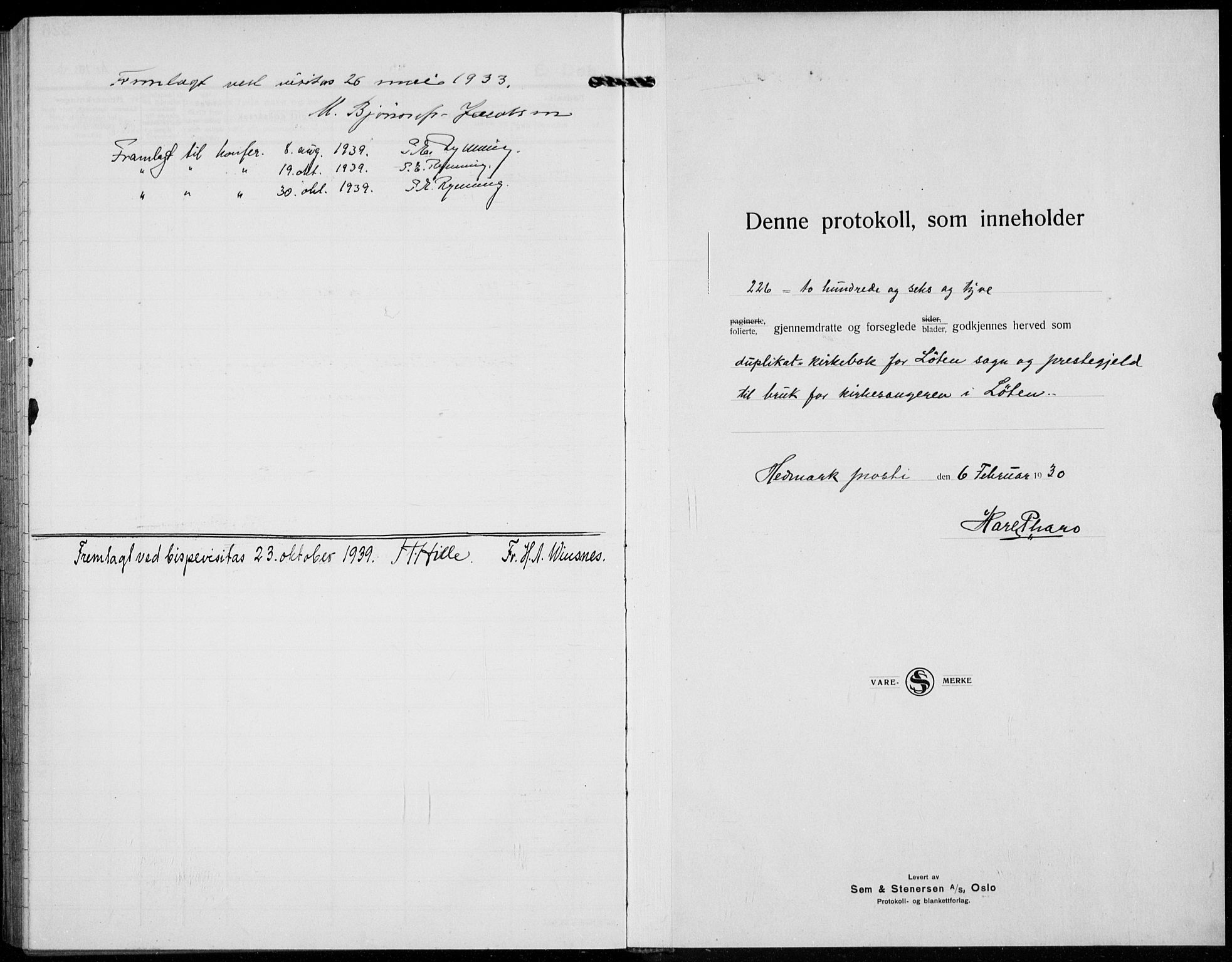 Løten prestekontor, AV/SAH-PREST-022/L/La/L0009: Parish register (copy) no. 9, 1930-1939