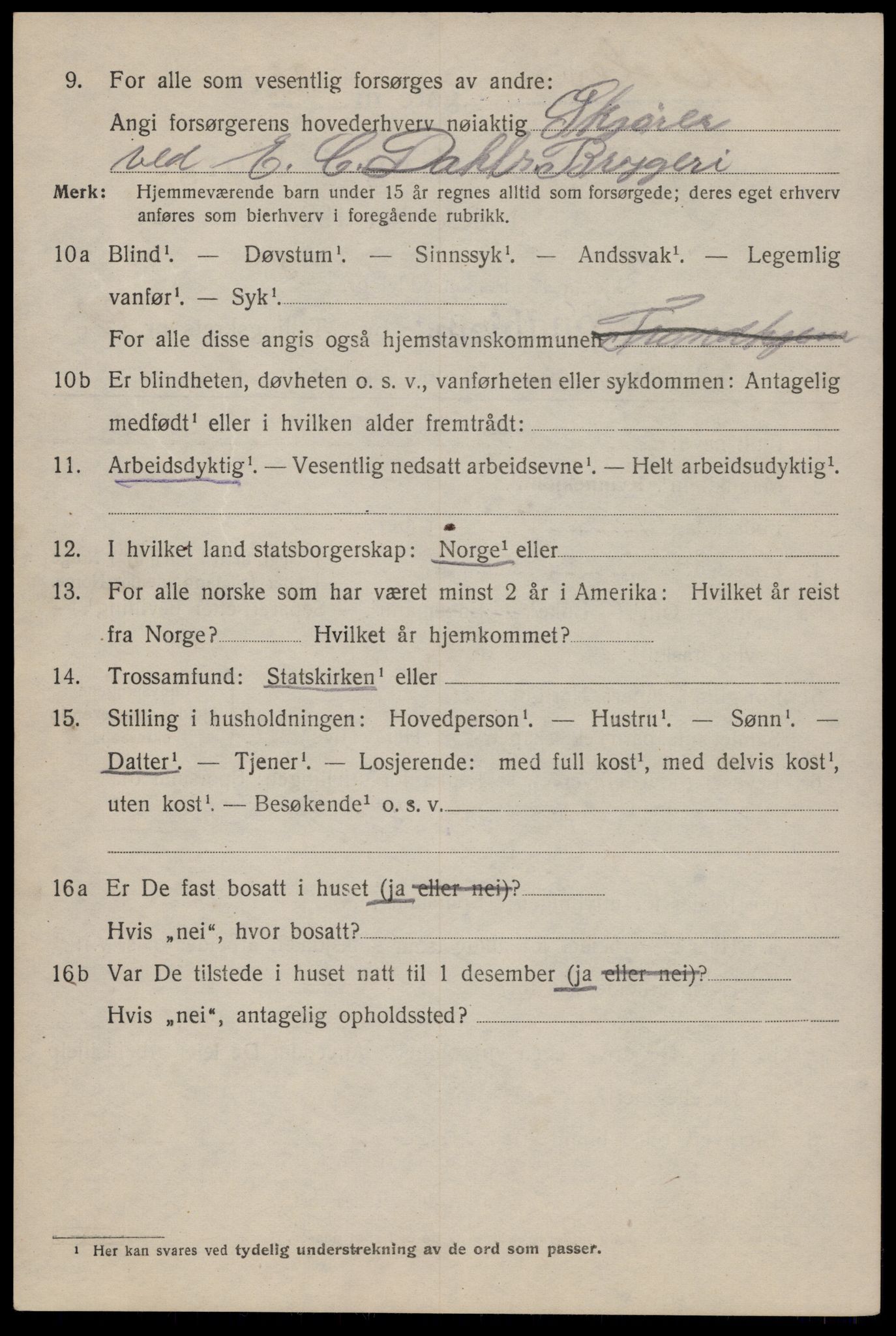 SAT, 1920 census for Trondheim, 1920, p. 72157