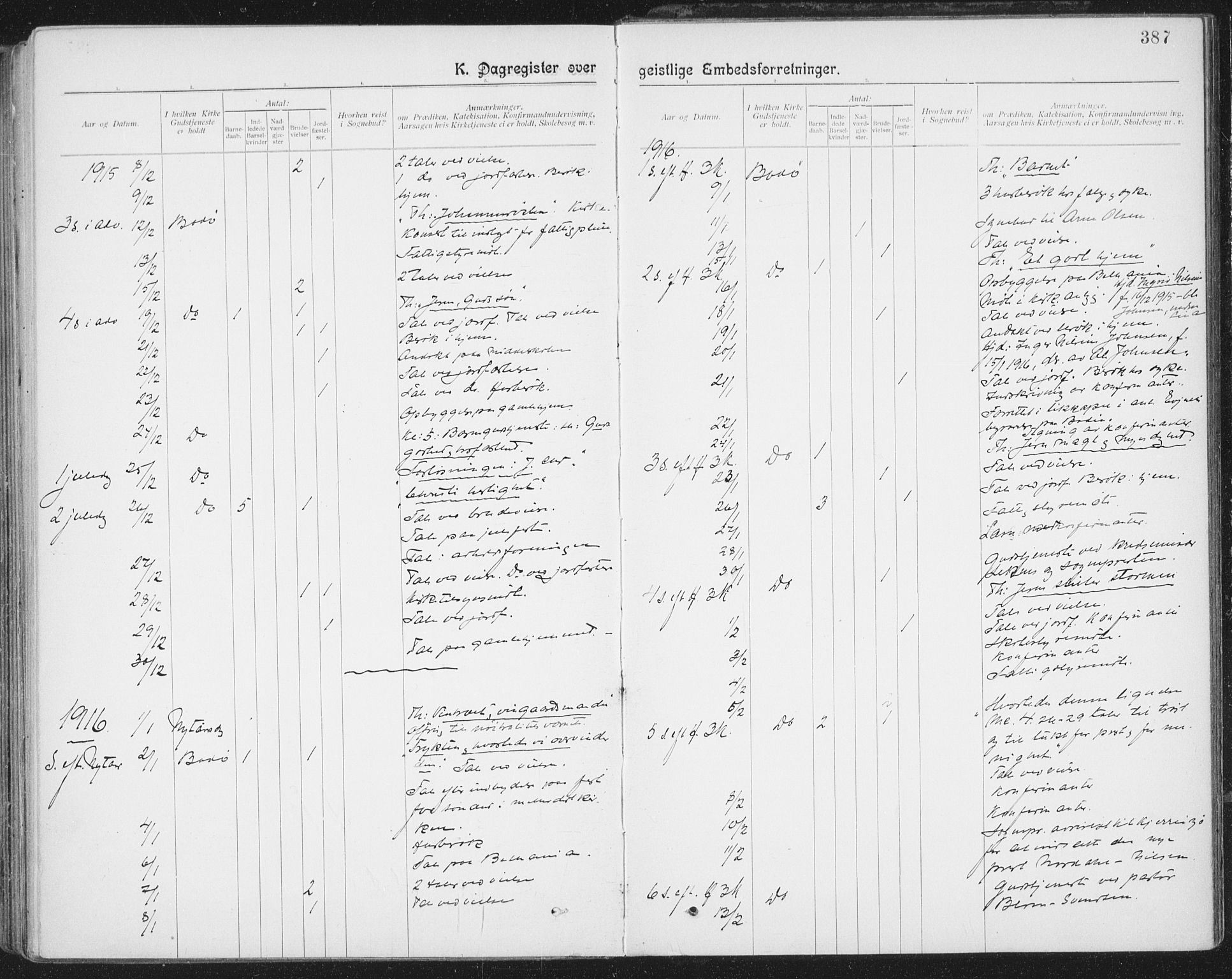 Ministerialprotokoller, klokkerbøker og fødselsregistre - Nordland, SAT/A-1459/801/L0012: Parish register (official) no. 801A12, 1900-1916, p. 387