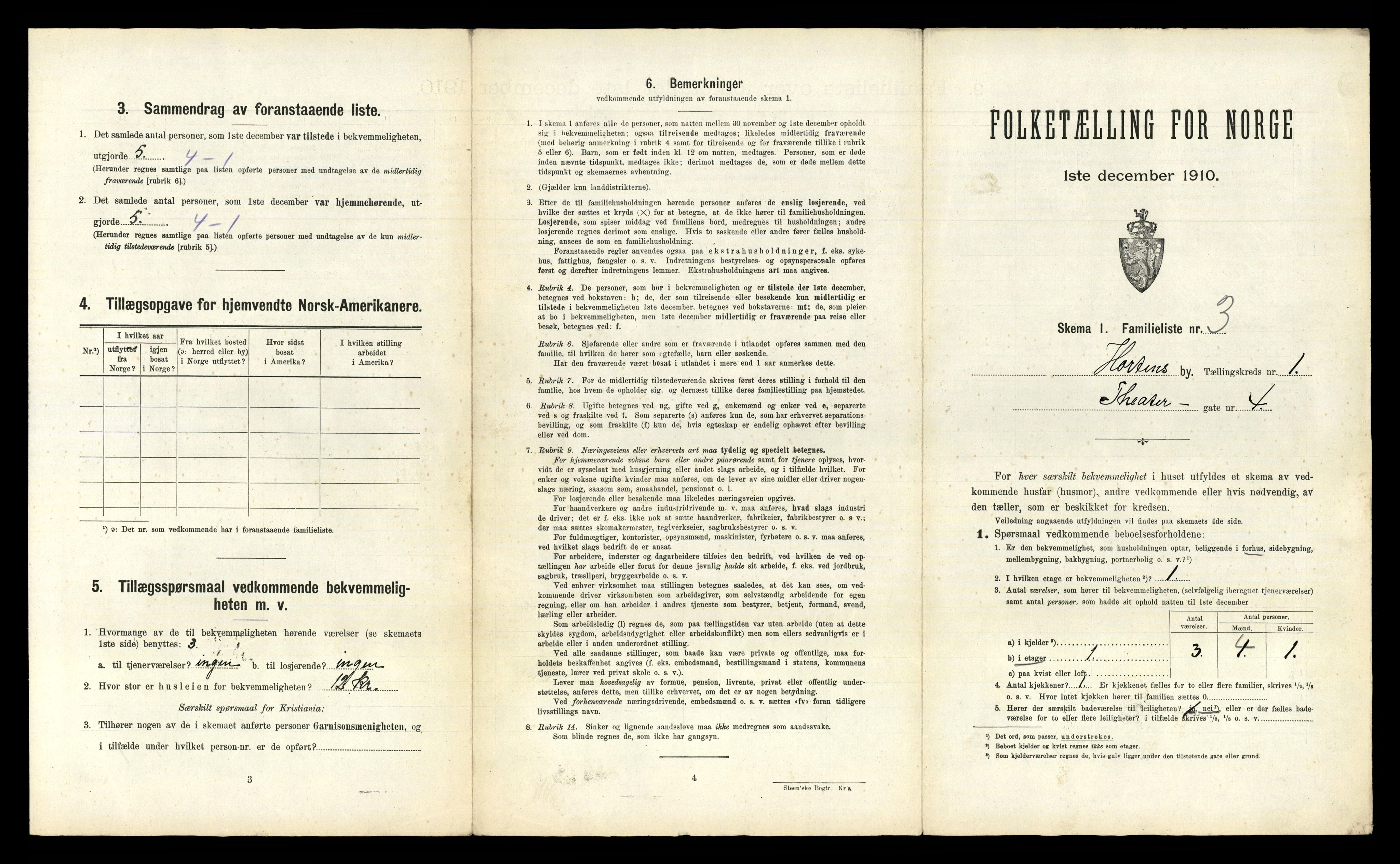 RA, 1910 census for Horten, 1910, p. 1234