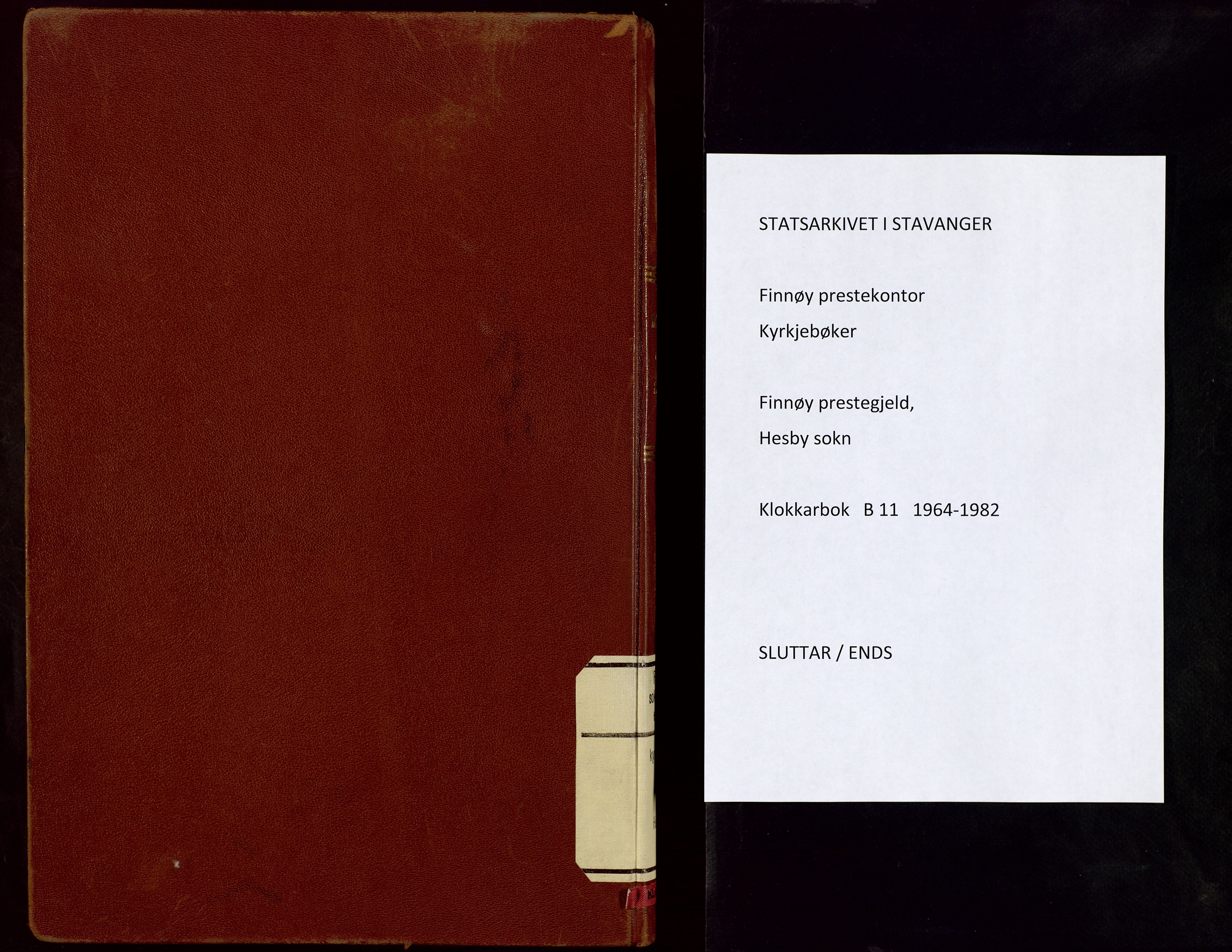 Finnøy sokneprestkontor, SAST/A-101825/H/Ha/Hab/L0011: Parish register (copy) no. B 11, 1964-1982