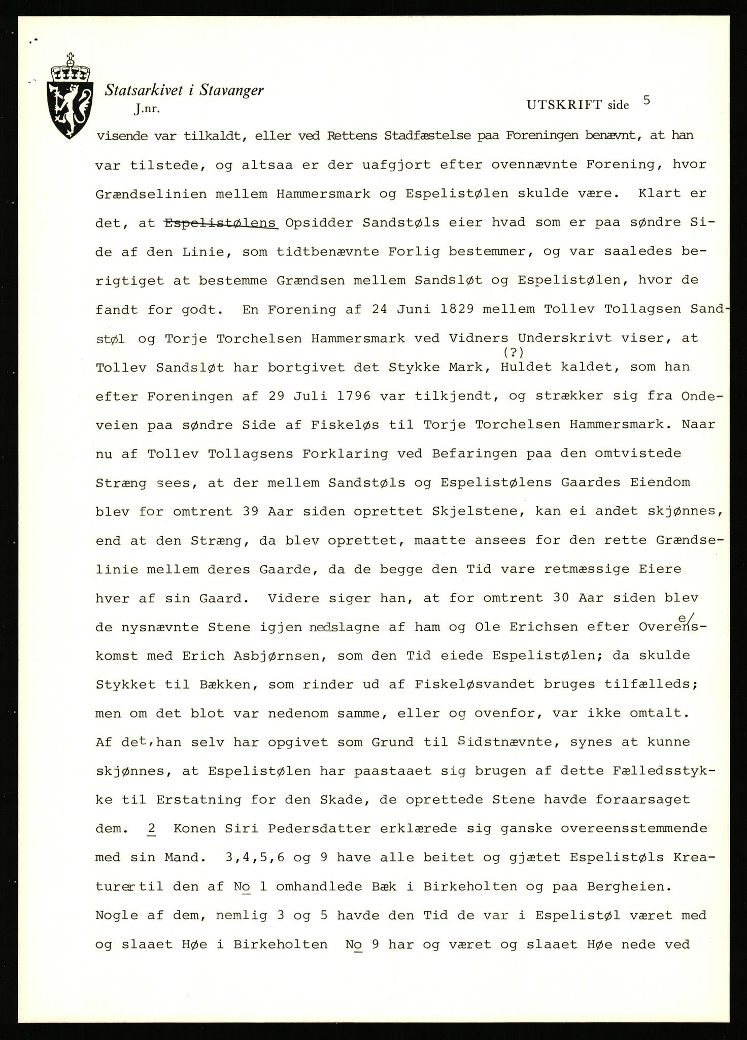 Statsarkivet i Stavanger, SAST/A-101971/03/Y/Yj/L0018: Avskrifter sortert etter gårdsnavn: Engelsvold - Espevold nedre, 1750-1930, p. 659