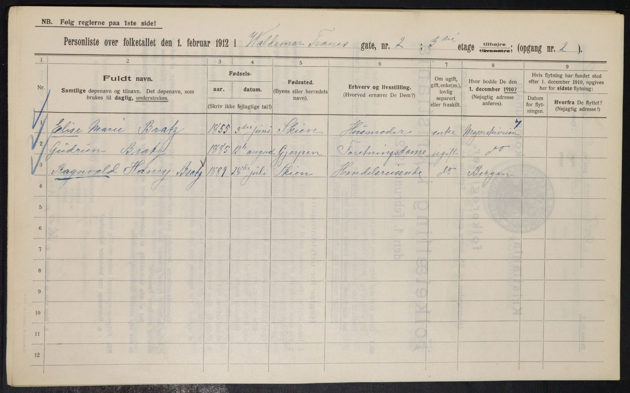 OBA, Municipal Census 1912 for Kristiania, 1912, p. 126221