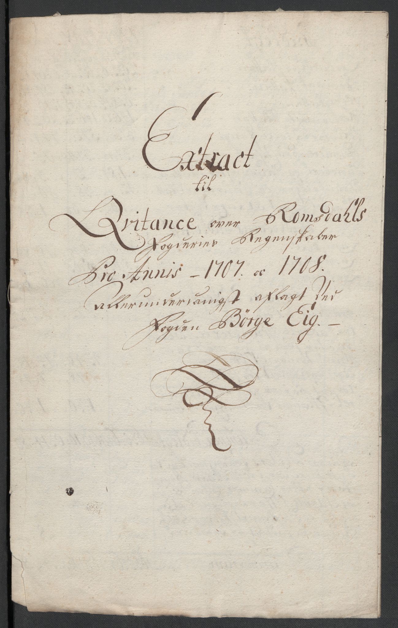 Rentekammeret inntil 1814, Reviderte regnskaper, Fogderegnskap, RA/EA-4092/R55/L3658: Fogderegnskap Romsdal, 1707-1708, p. 420