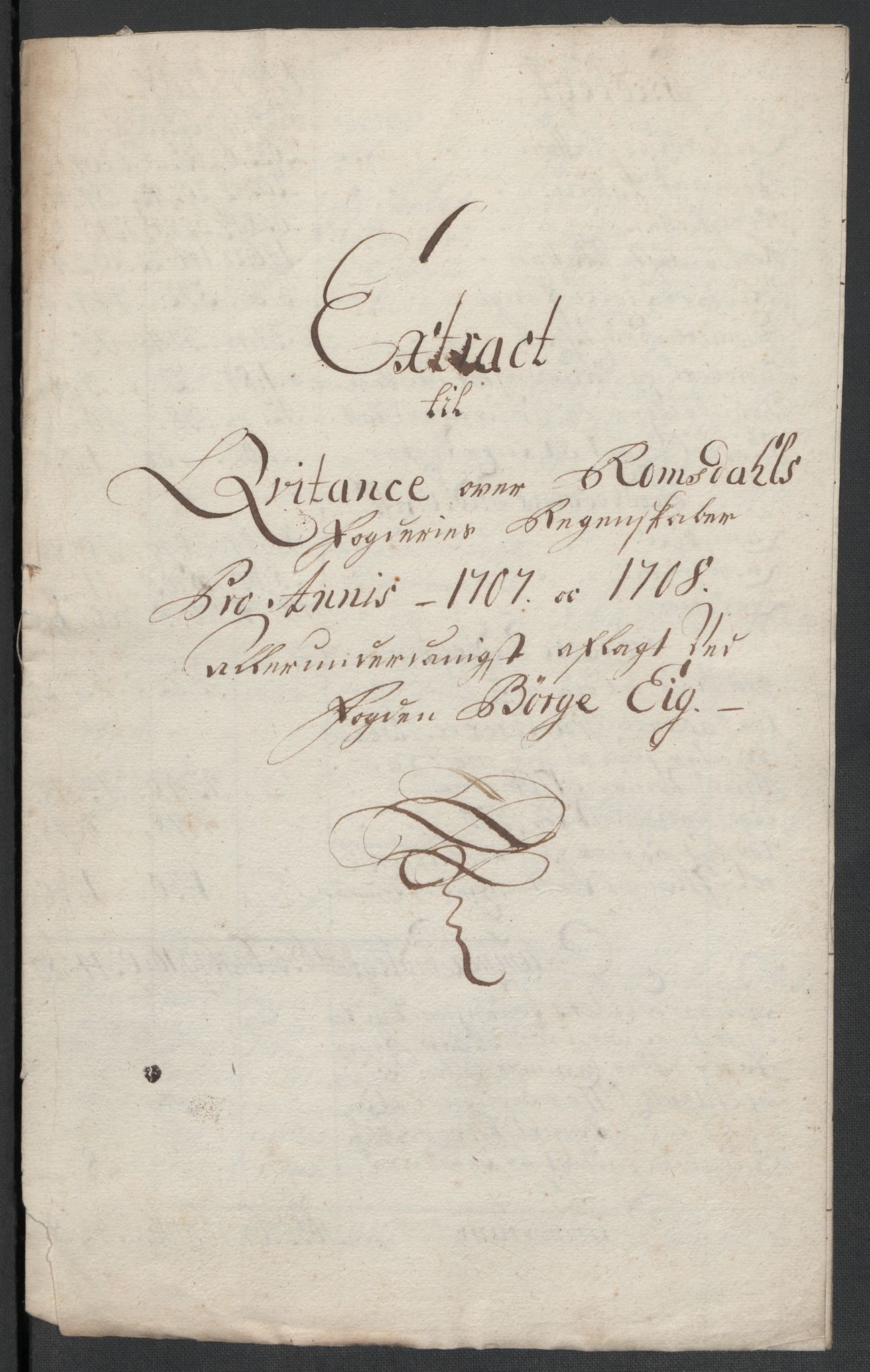 Rentekammeret inntil 1814, Reviderte regnskaper, Fogderegnskap, AV/RA-EA-4092/R55/L3658: Fogderegnskap Romsdal, 1707-1708, p. 420