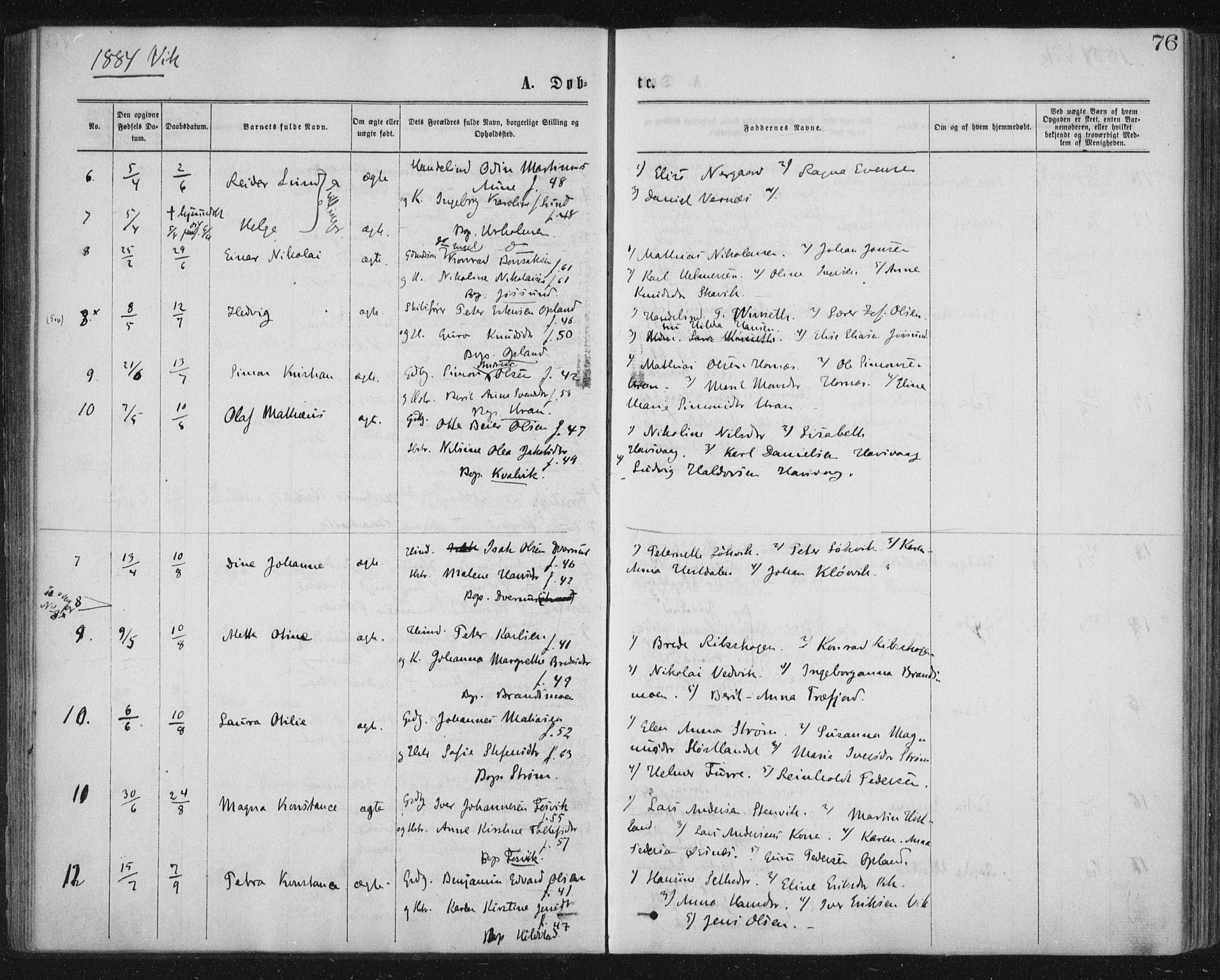 Ministerialprotokoller, klokkerbøker og fødselsregistre - Nord-Trøndelag, SAT/A-1458/771/L0596: Parish register (official) no. 771A03, 1870-1884, p. 76