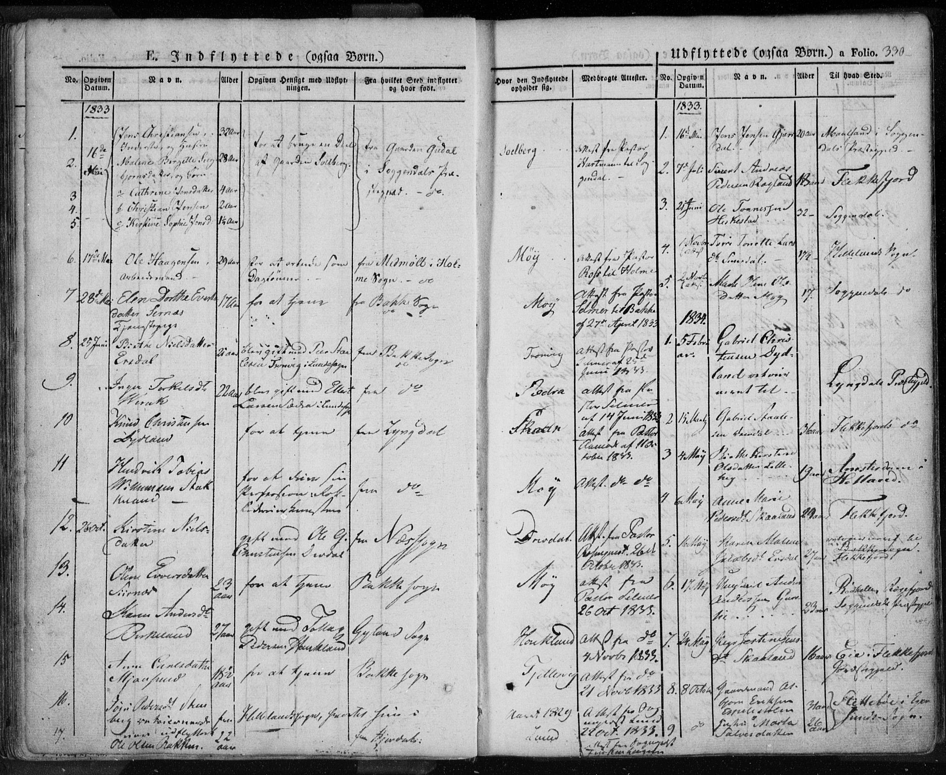 Lund sokneprestkontor, SAST/A-101809/S06/L0008: Parish register (official) no. A 7.2, 1833-1854, p. 330