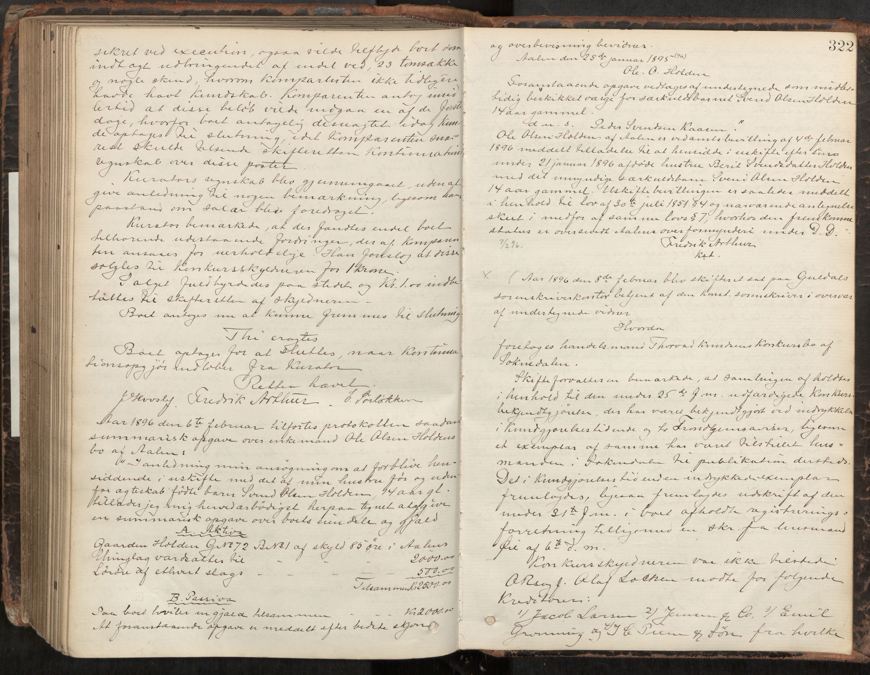 Gauldal sorenskriveri, AV/SAT-A-0014/1/3/3B/L0003: Skiftebehandlingsprotokoll, 1881-1896, p. 322