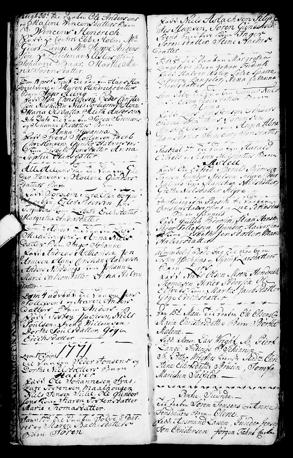 Porsgrunn kirkebøker , SAKO/A-104/G/Ga/L0001: Parish register (copy) no. I 1, 1766-1790, p. 14-15