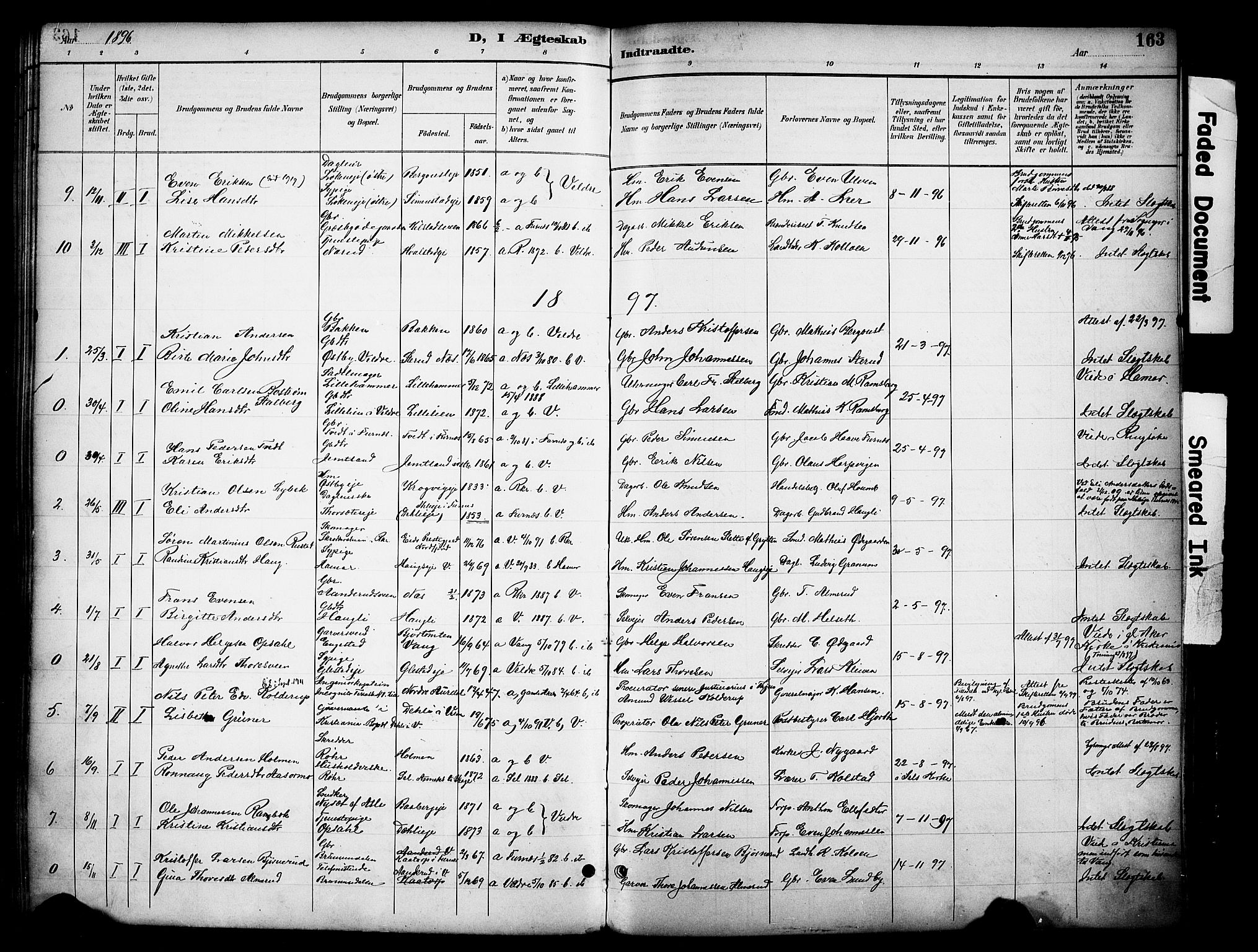Ringsaker prestekontor, AV/SAH-PREST-014/K/Ka/L0016: Parish register (official) no. 16, 1891-1904, p. 163