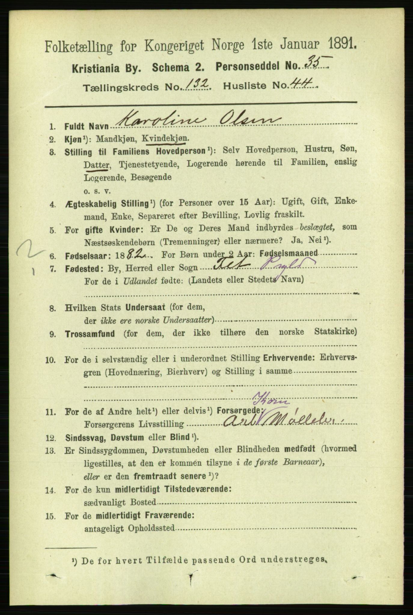 RA, 1891 census for 0301 Kristiania, 1891, p. 72112