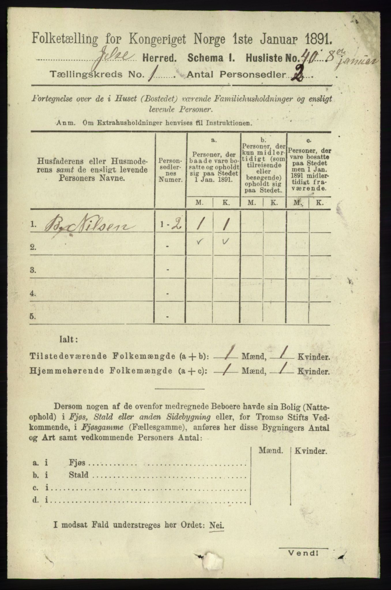 RA, 1891 census for 1138 Jelsa, 1891, p. 69