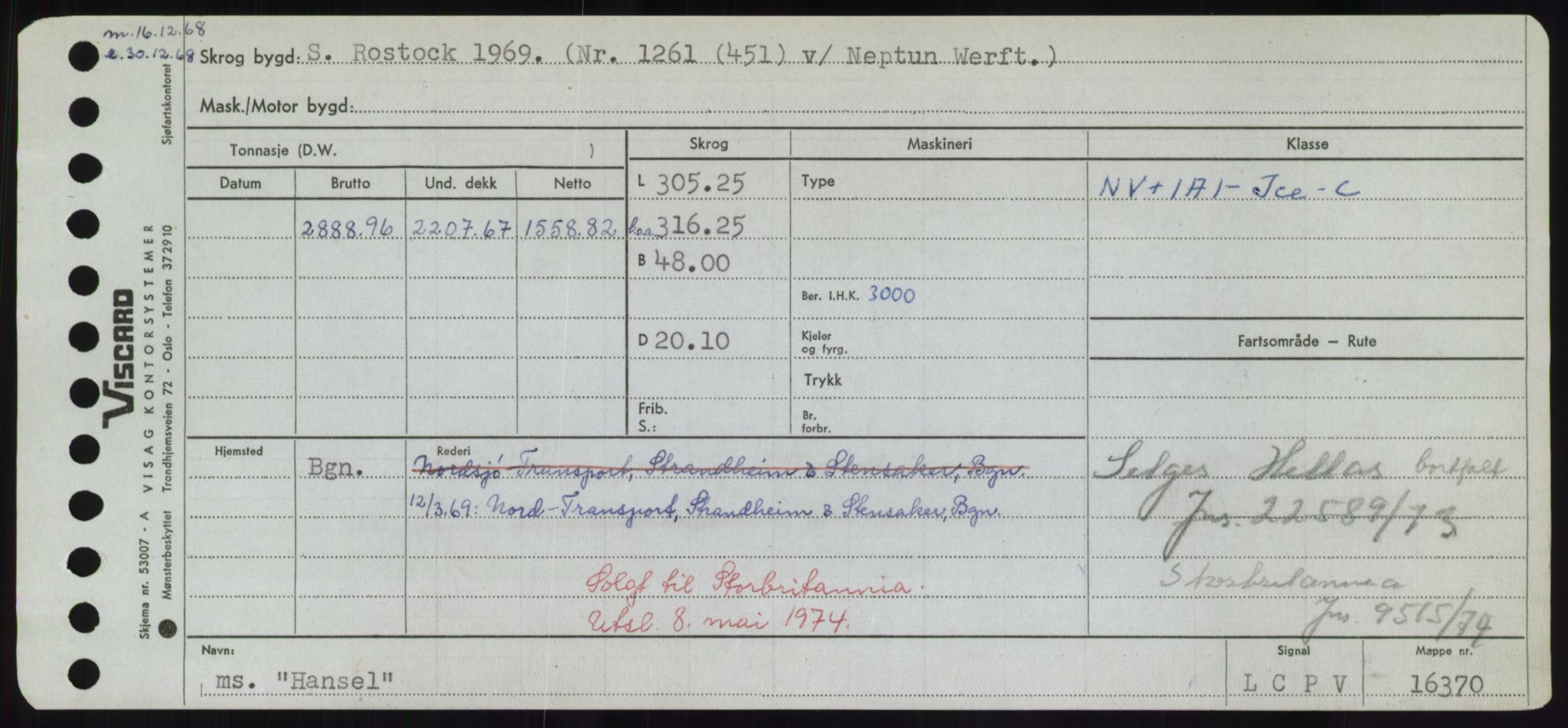 Sjøfartsdirektoratet med forløpere, Skipsmålingen, RA/S-1627/H/Hd/L0014: Fartøy, H-Havl, p. 265