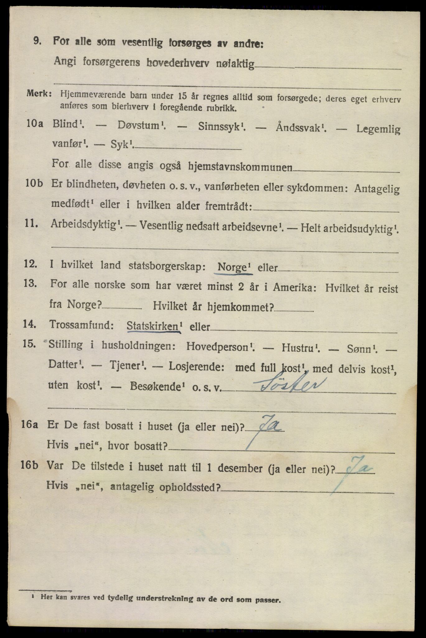 SAKO, 1920 census for Brunlanes, 1920, p. 3314