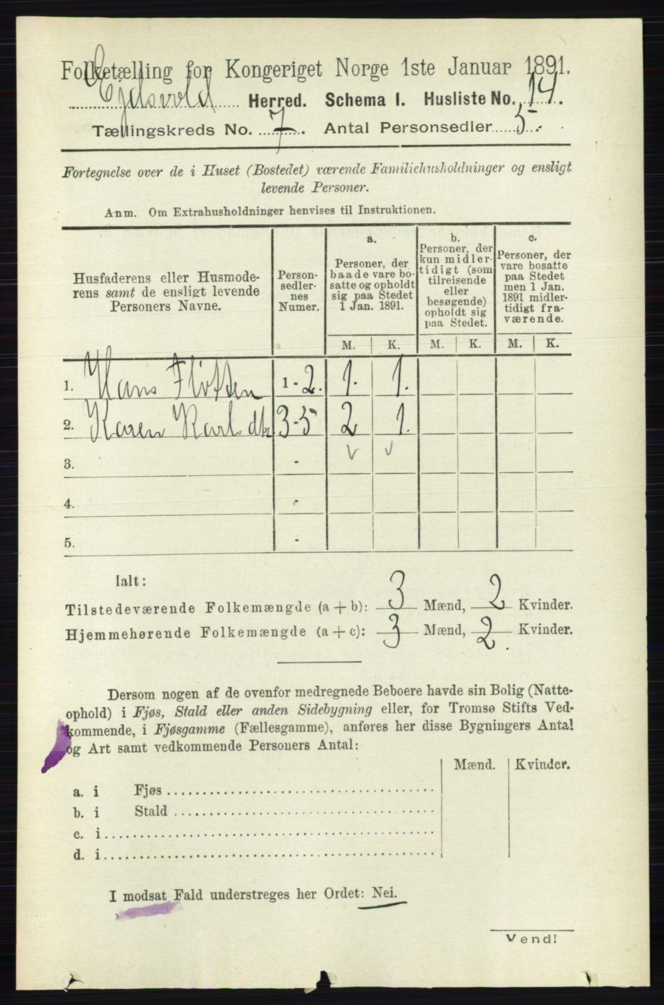 RA, 1891 census for 0237 Eidsvoll, 1891, p. 4520