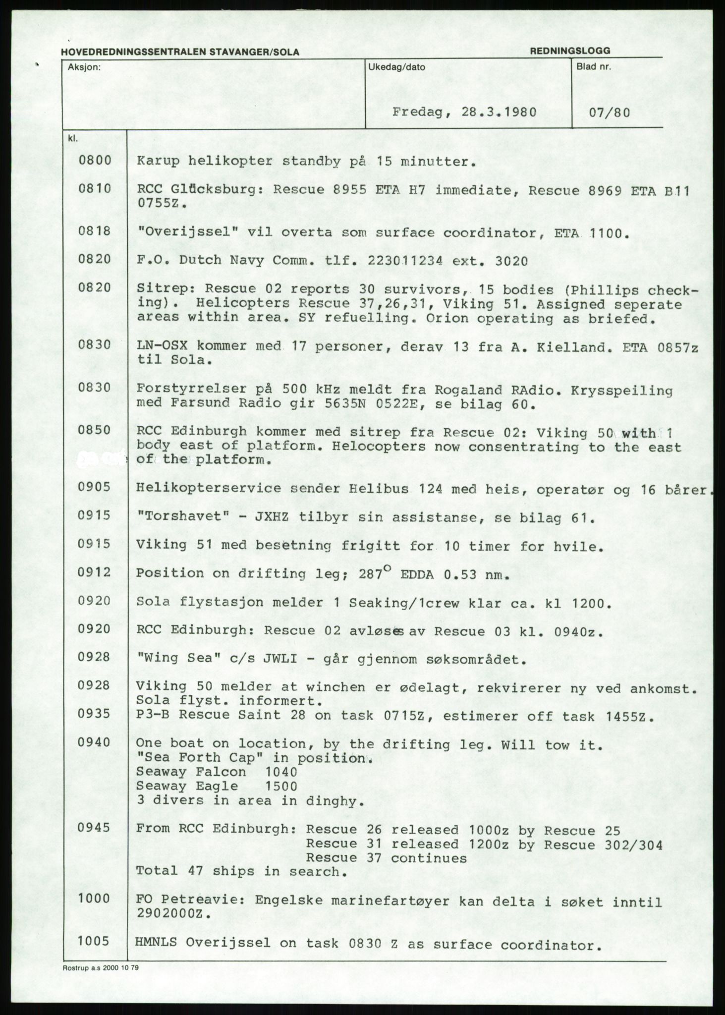 Justisdepartementet, Granskningskommisjonen ved Alexander Kielland-ulykken 27.3.1980, AV/RA-S-1165/D/L0017: P Hjelpefartøy (Doku.liste + P1-P6 av 6)/Q Hovedredningssentralen (Q0-Q27 av 27), 1980-1981, p. 533