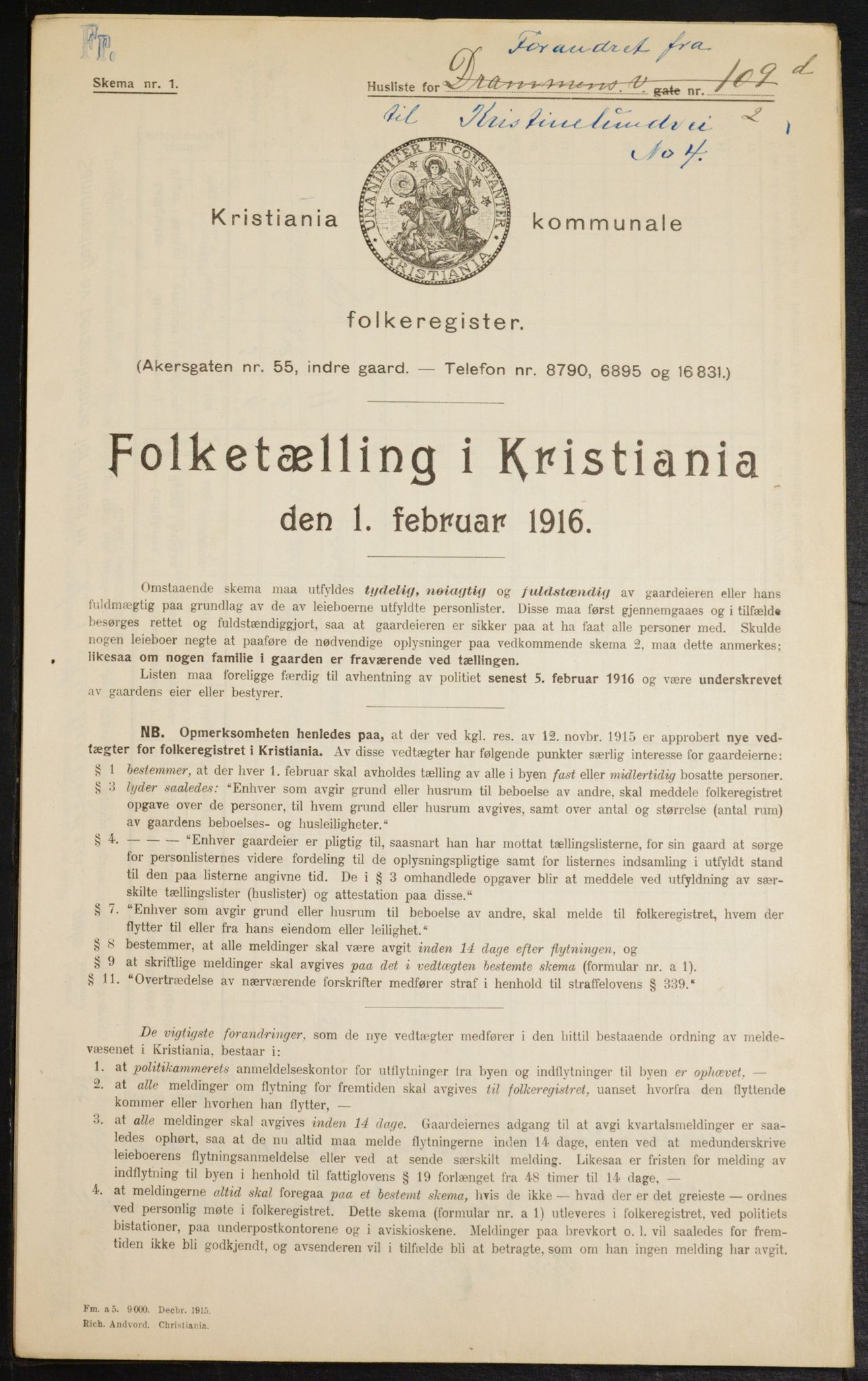 OBA, Municipal Census 1916 for Kristiania, 1916, p. 55642