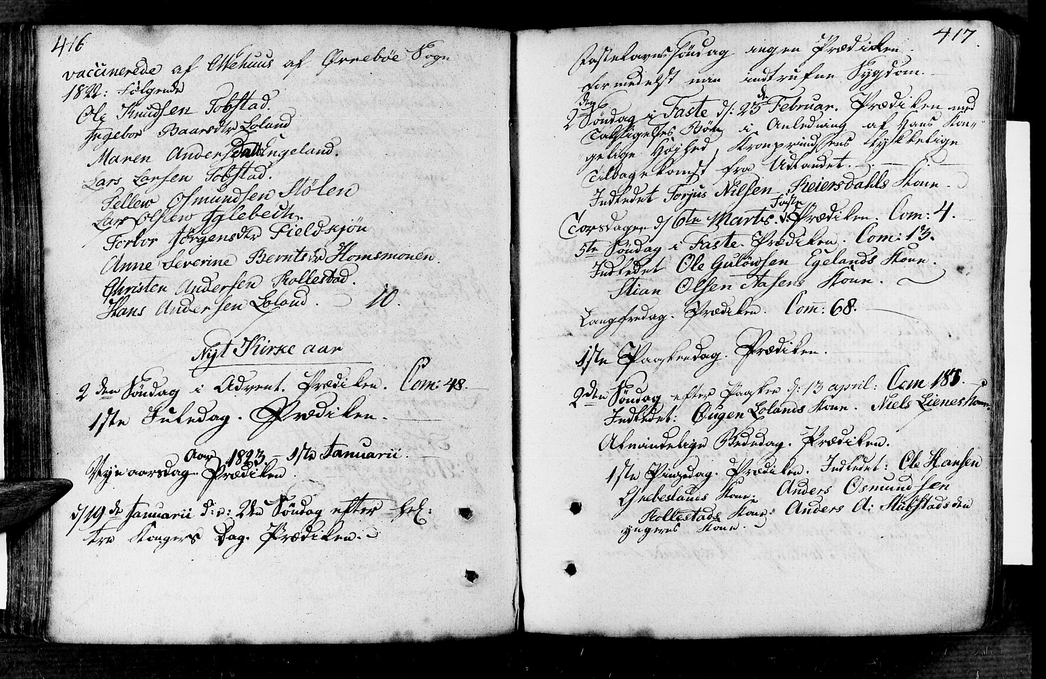Vennesla sokneprestkontor, SAK/1111-0045/Fa/Fac/L0002: Parish register (official) no. A 2, 1785-1834, p. 416-417