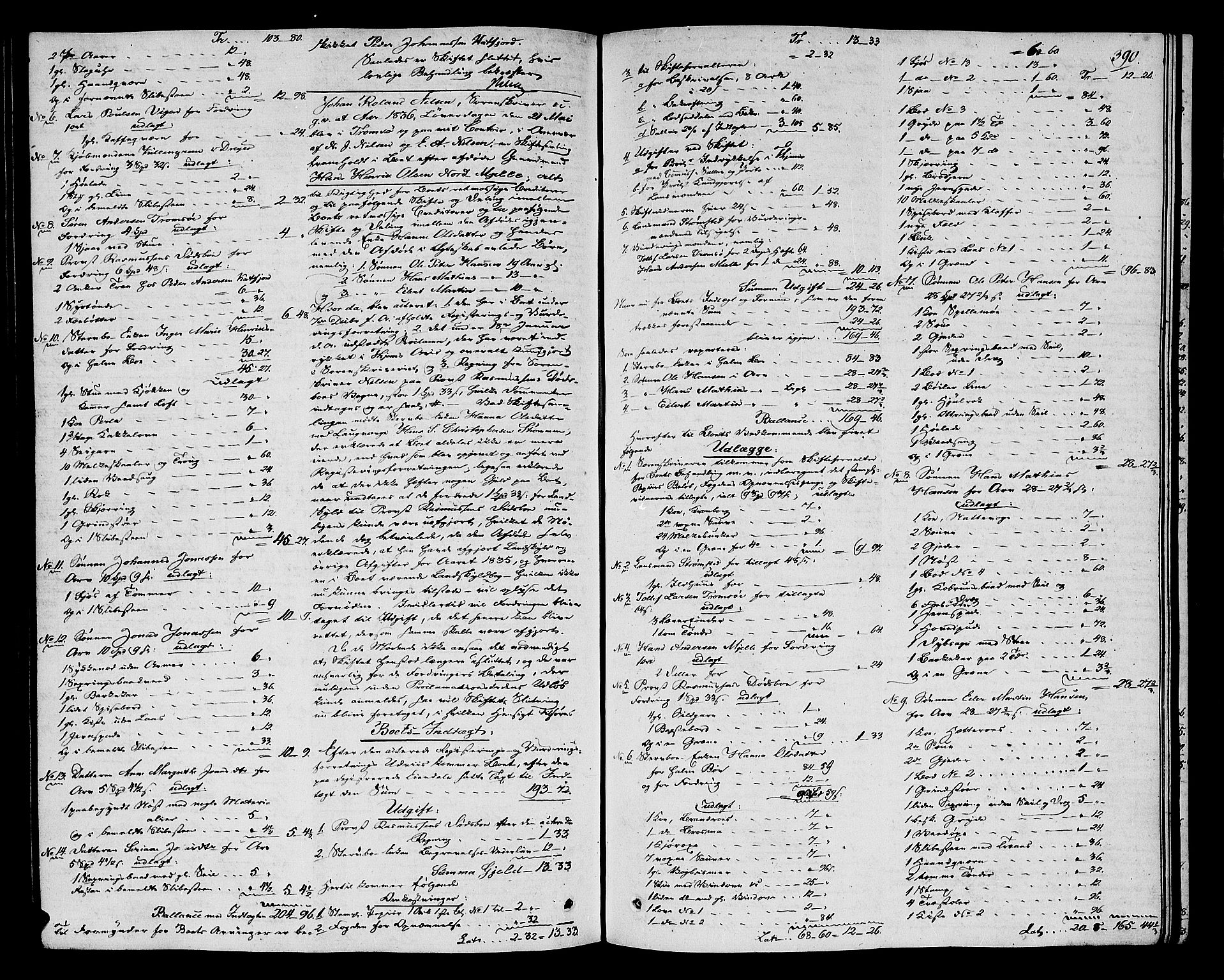 Senja og Tromsø sorenskriveri , AV/SATØ-SATØ-31/H/Hb/L0166: Skifteutlodningsprotokoll - Tromsø distrikt, 1829-1837, p. 389b-390a