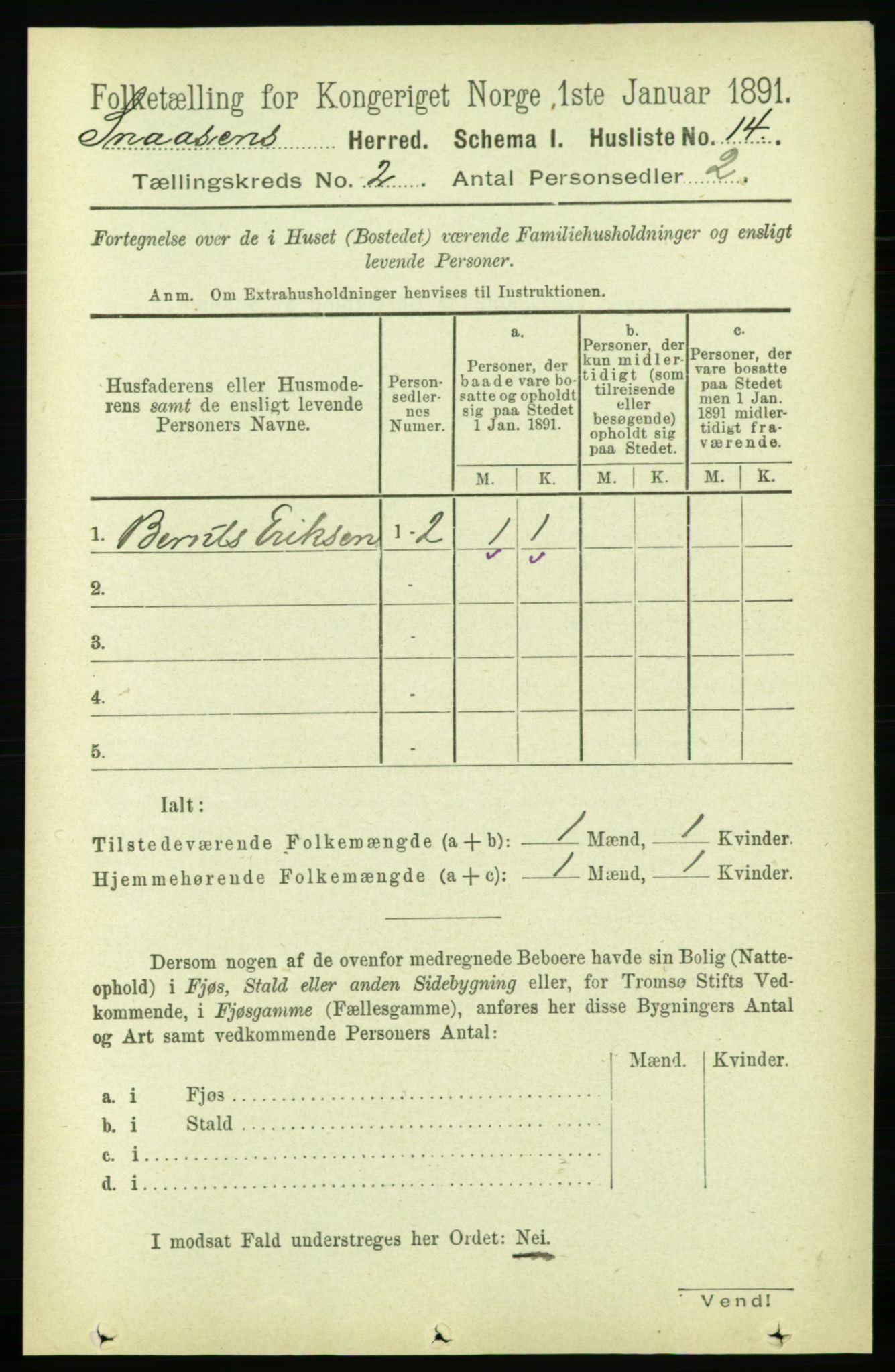 RA, 1891 census for 1736 Snåsa, 1891, p. 448