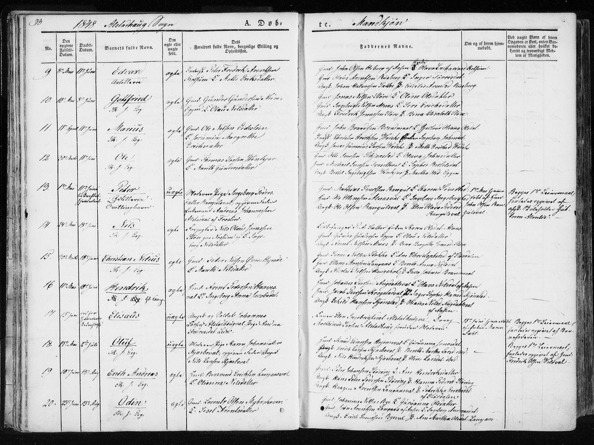 Ministerialprotokoller, klokkerbøker og fødselsregistre - Nord-Trøndelag, AV/SAT-A-1458/717/L0154: Parish register (official) no. 717A06 /1, 1836-1849, p. 93