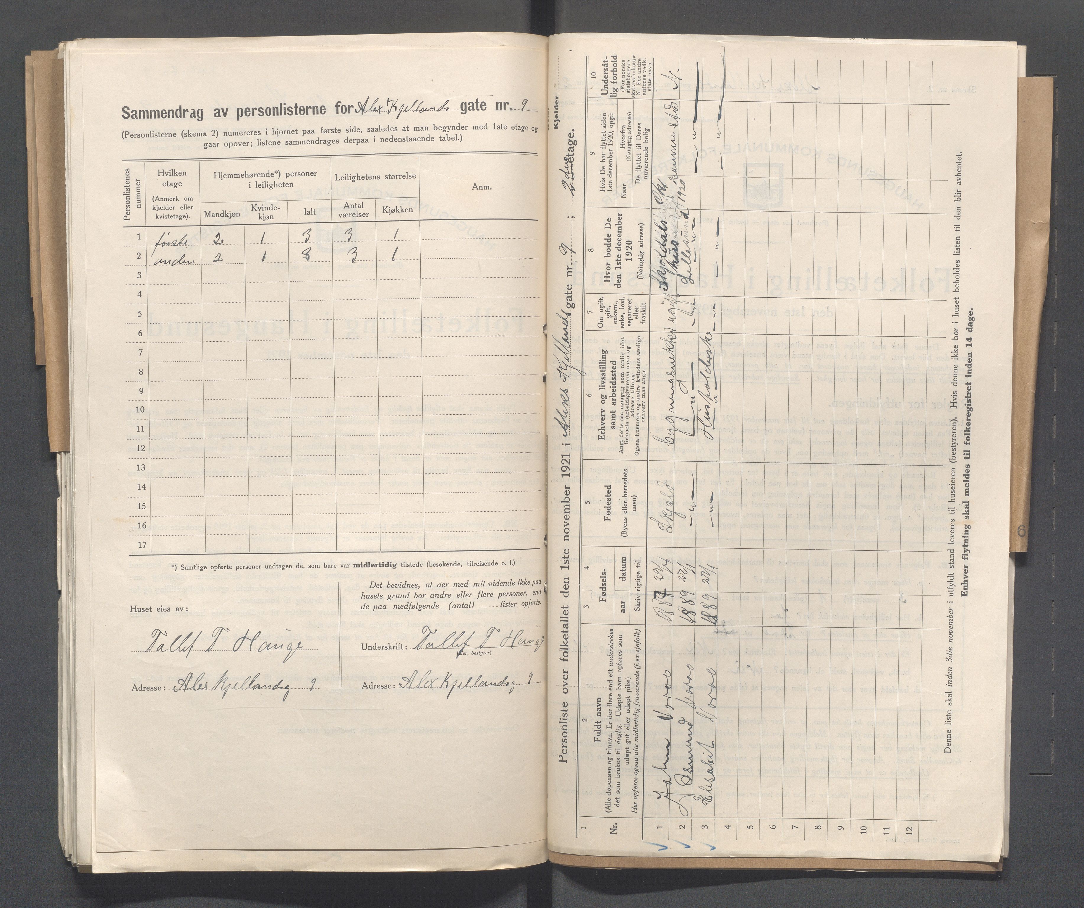 IKAR, Local census 1.11.1921 for Haugesund, 1921, p. 73