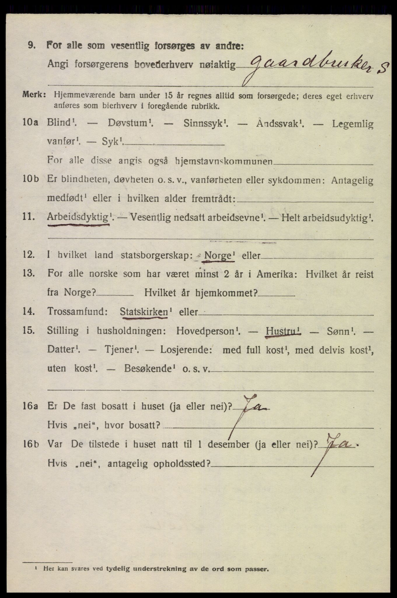 SAK, 1920 census for Feda, 1920, p. 1828