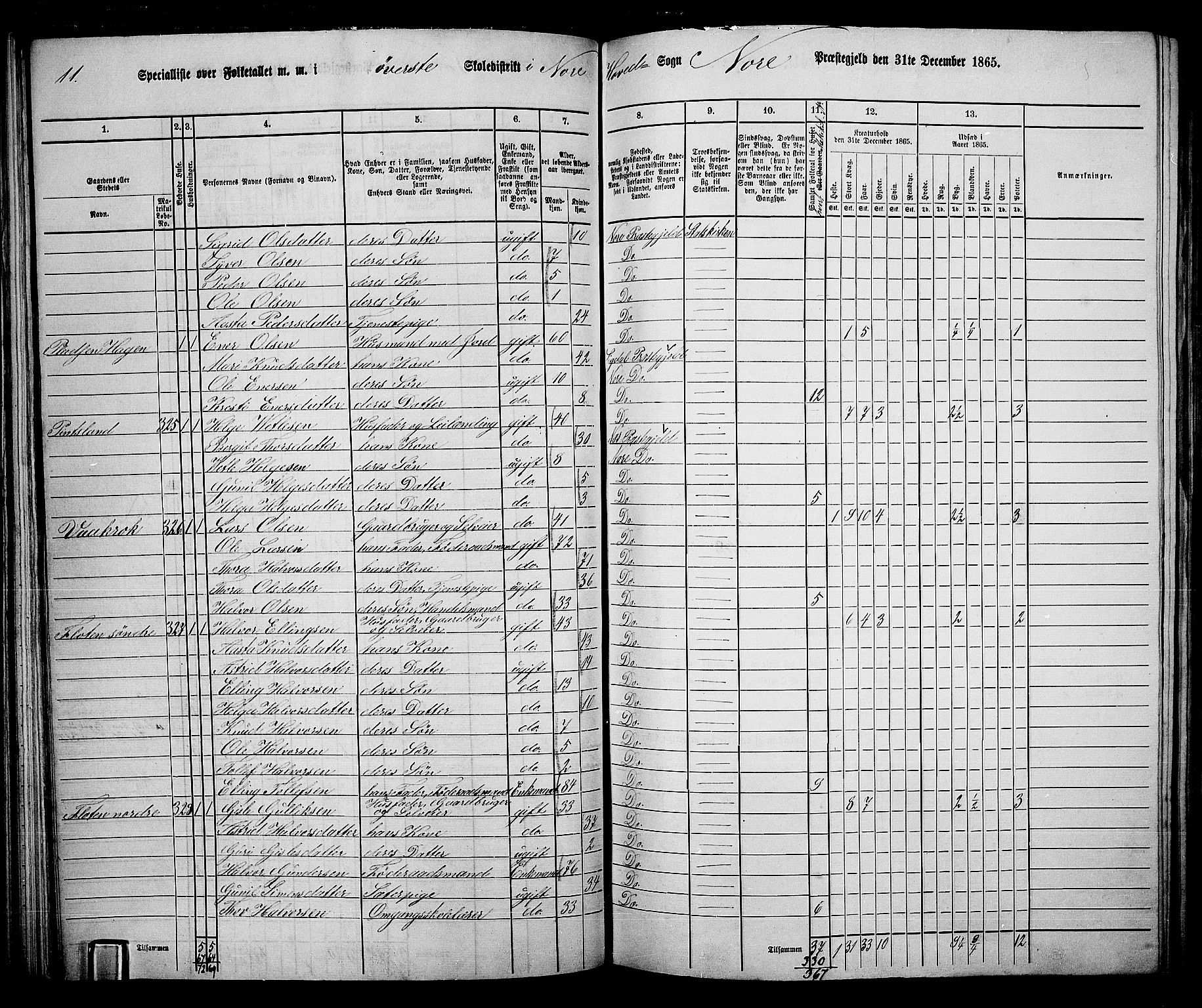 RA, 1865 census for Nore, 1865, p. 80