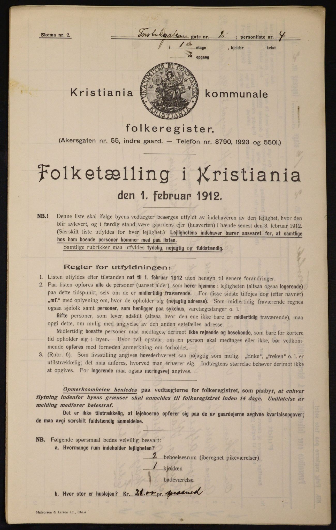 OBA, Municipal Census 1912 for Kristiania, 1912, p. 114987